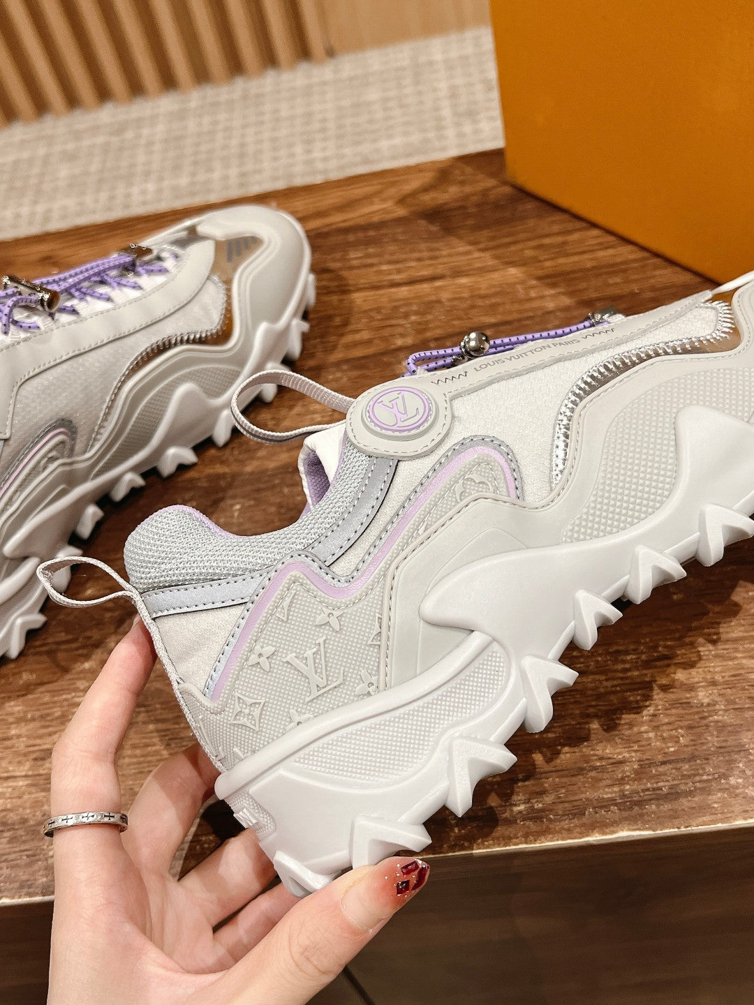 LV Rush Sneaker Black Mix Purple Cowhide