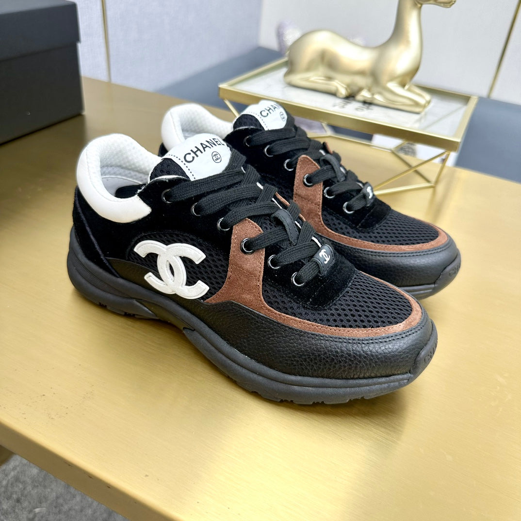 CC 2026 Casual Sneakers Black Brown Suede Cowhide 668066
