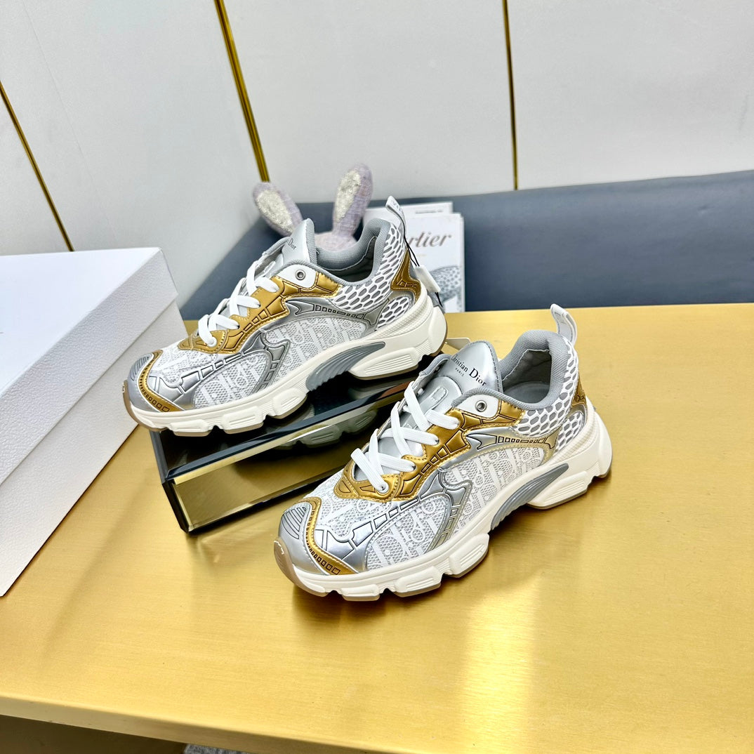 CD Chrono Sneaker 40mm In Gold Mesh Fabric  994578