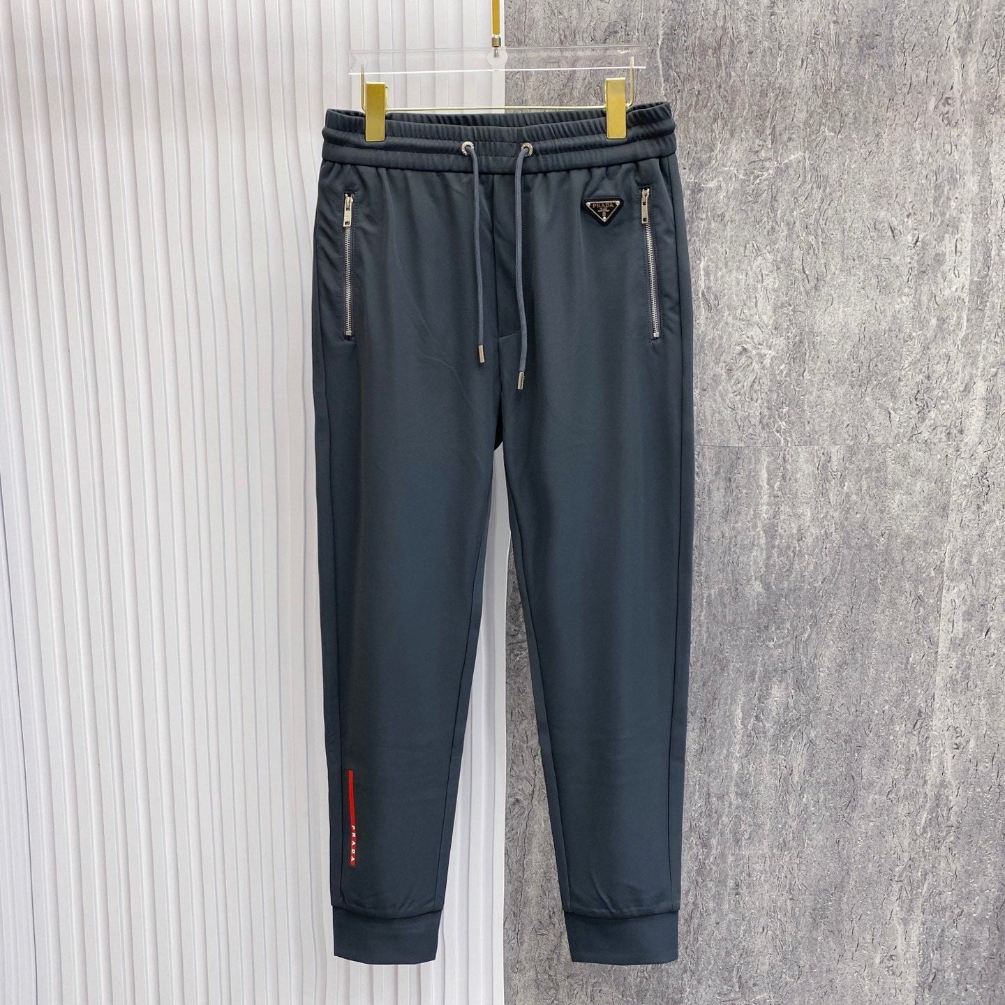 PRA 2026 Men's Casual Pants Dark Gray Red Fabric 842906