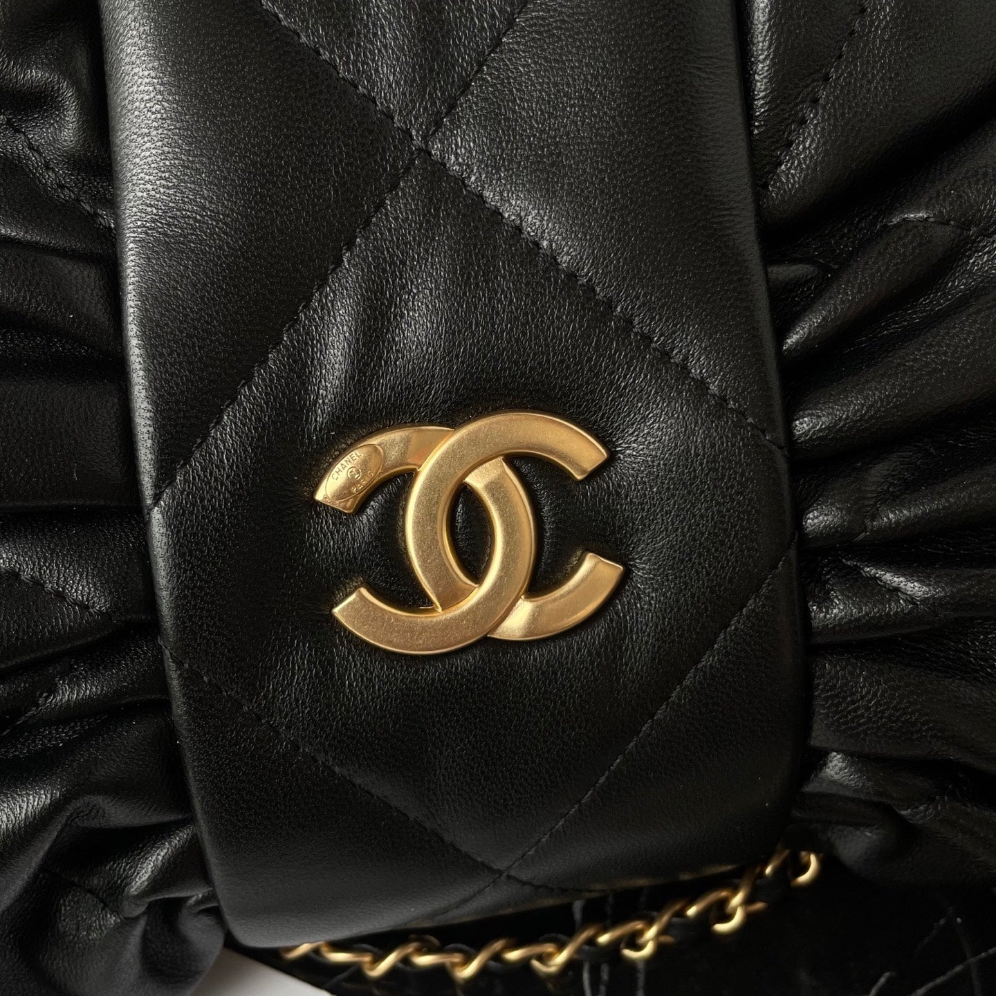 CC 25K Bow Bag 38cm Black Calfskin