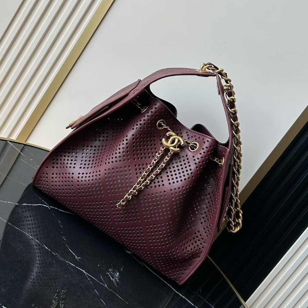 Chane 2026 Hobo Bag Perforated Calfskin 292067