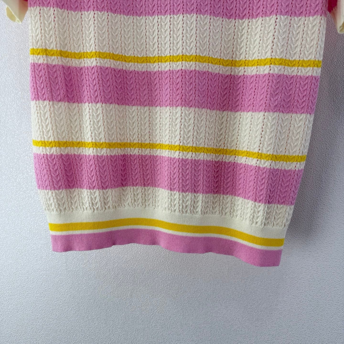 Chanel 2026 Striped Short-sleeve Top Cotton Wool Cashmere 395495