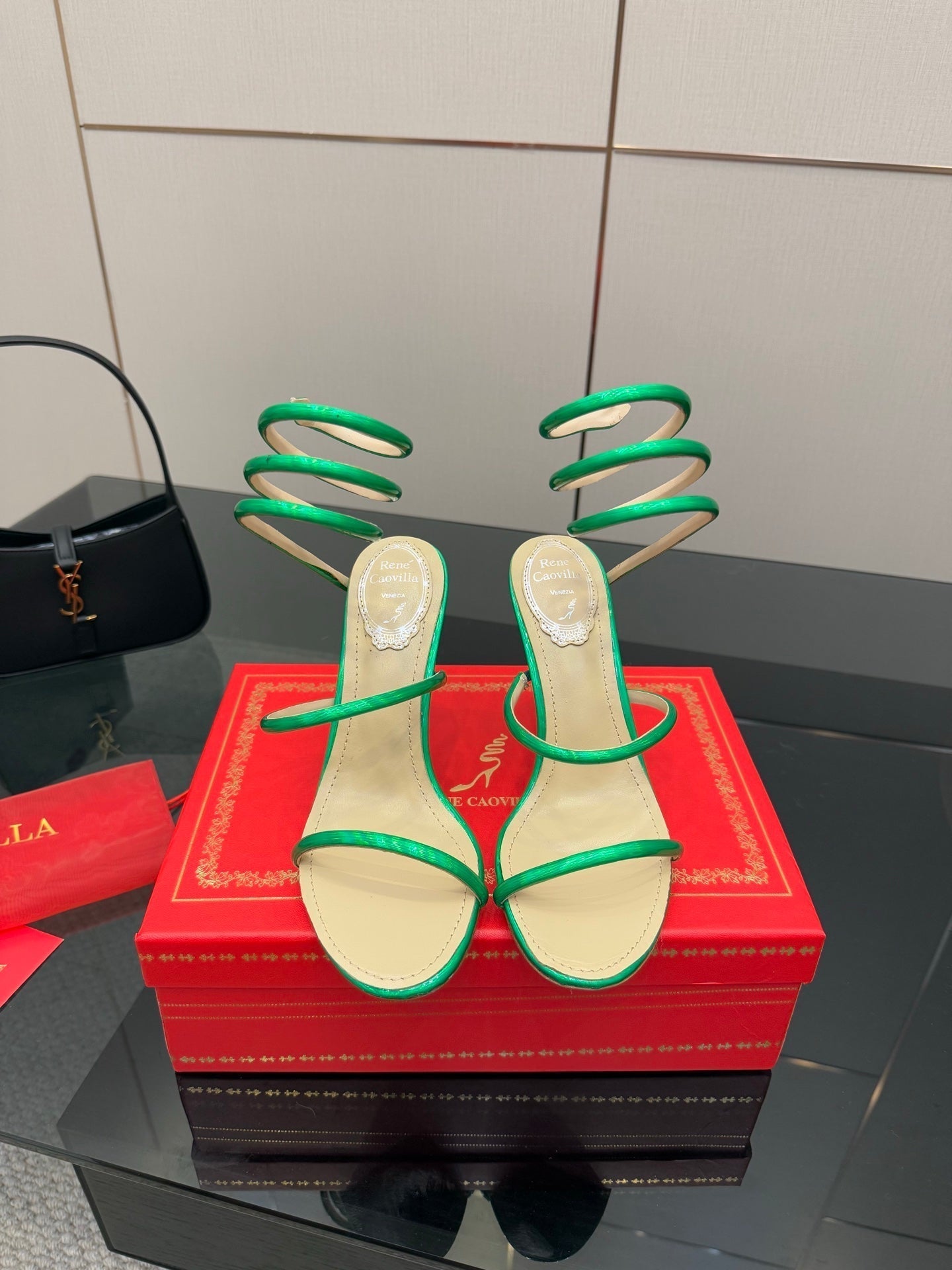 RC Sandals 9.5cm Green Imported Metal Sheepskin 302601