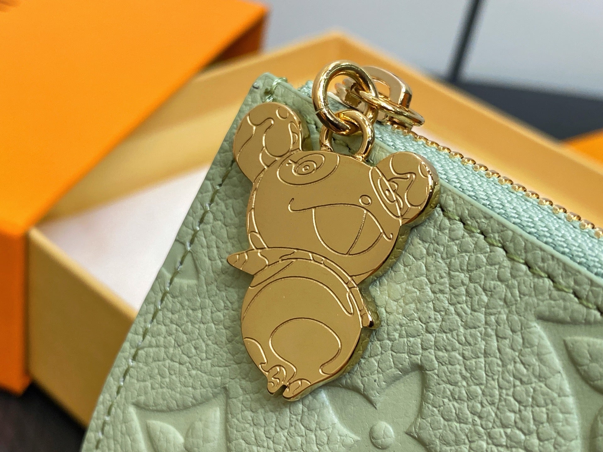 LV x TM Portfolio Lisa Wallet Green Gold Leather 329882
