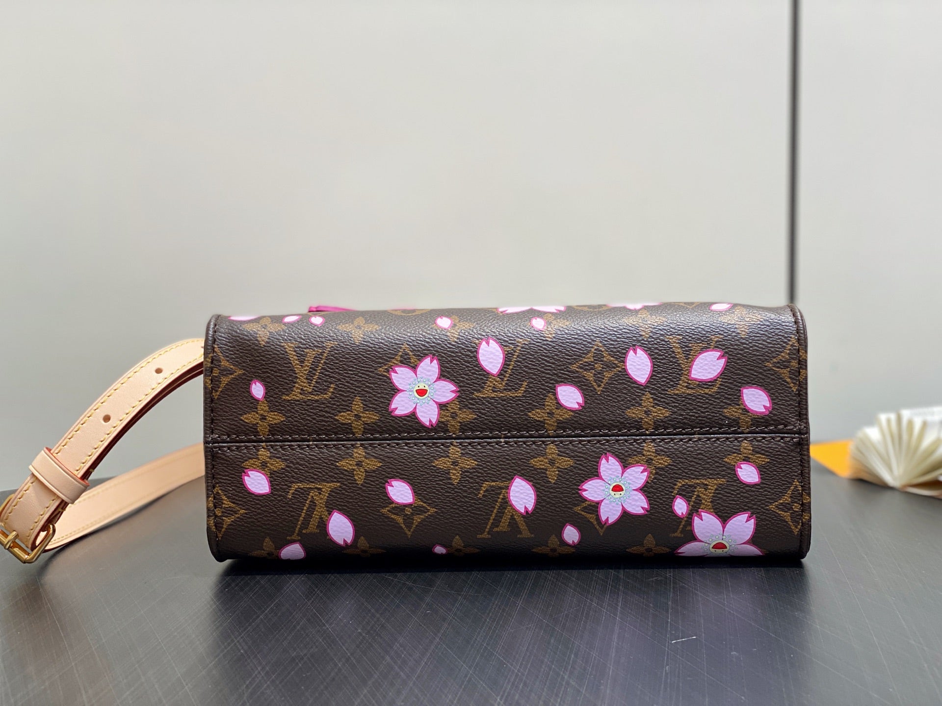 LV x TM OnTheGo PM 25cm Sakura Brown Cherry Blossom Monogram Canvas