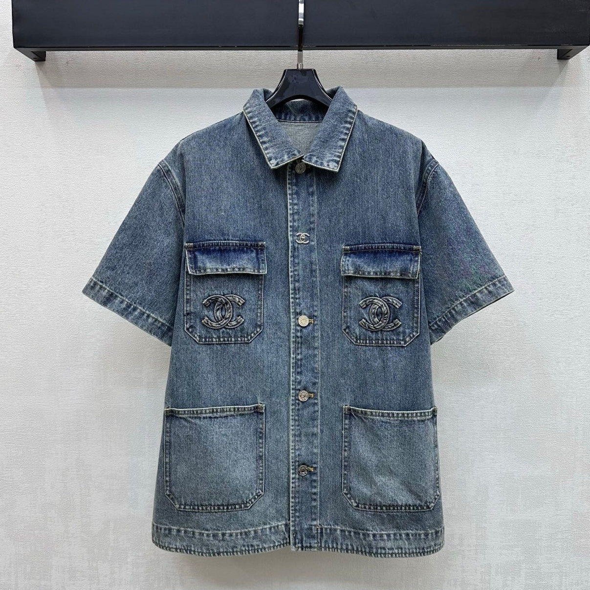 Chanel 2026 Short-Sleeve Shirt Blue Cotton 239200