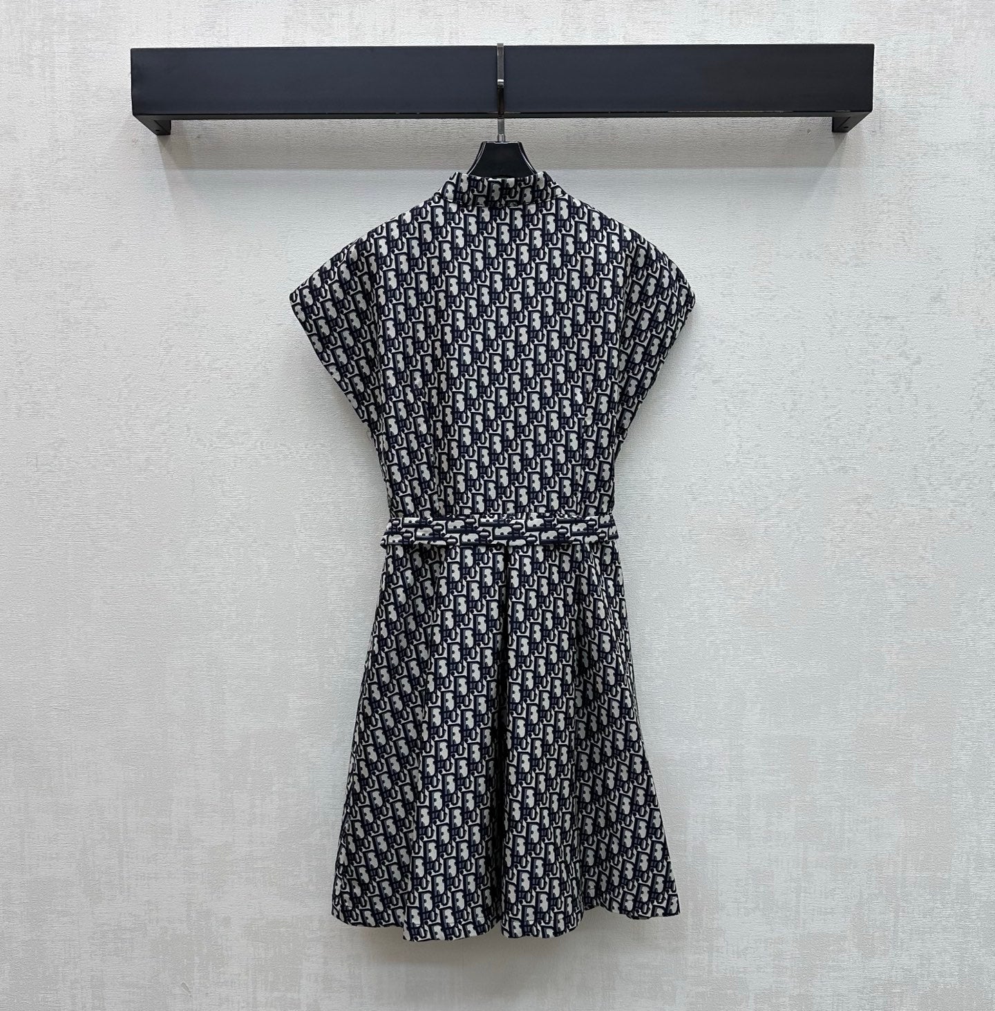 Dior 2026 Jacquard Waistband Dress Blue White Polyester 378703