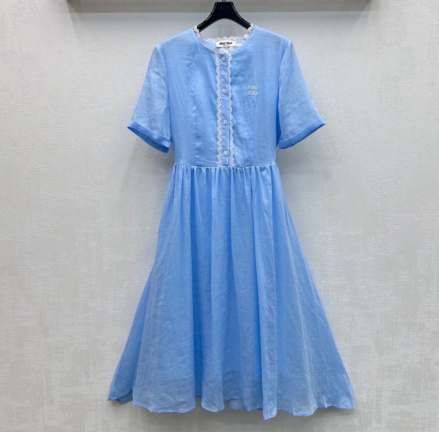 Miumiu 2026 Lace Dress Blue Cotton 431920
