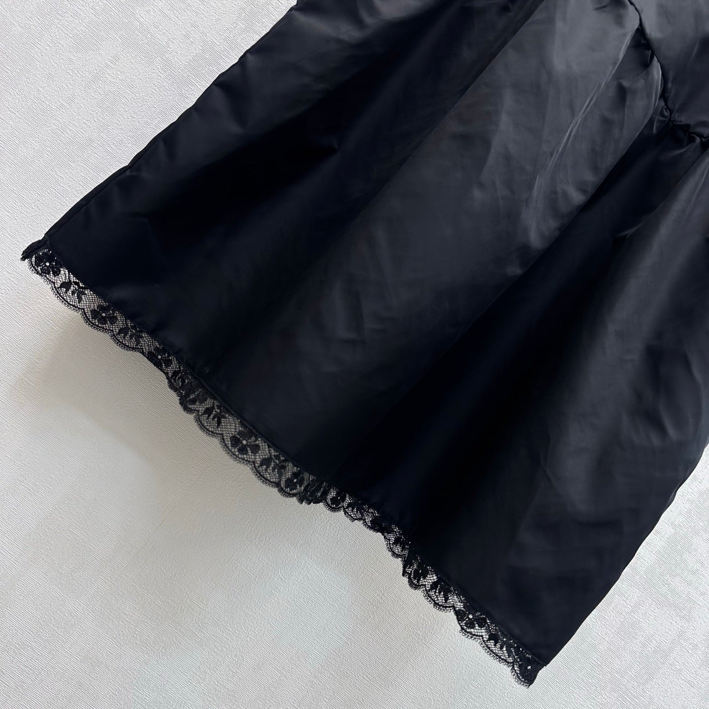 Prada 2026 Lace-trimmed Slip Dress Black Polyester 396601