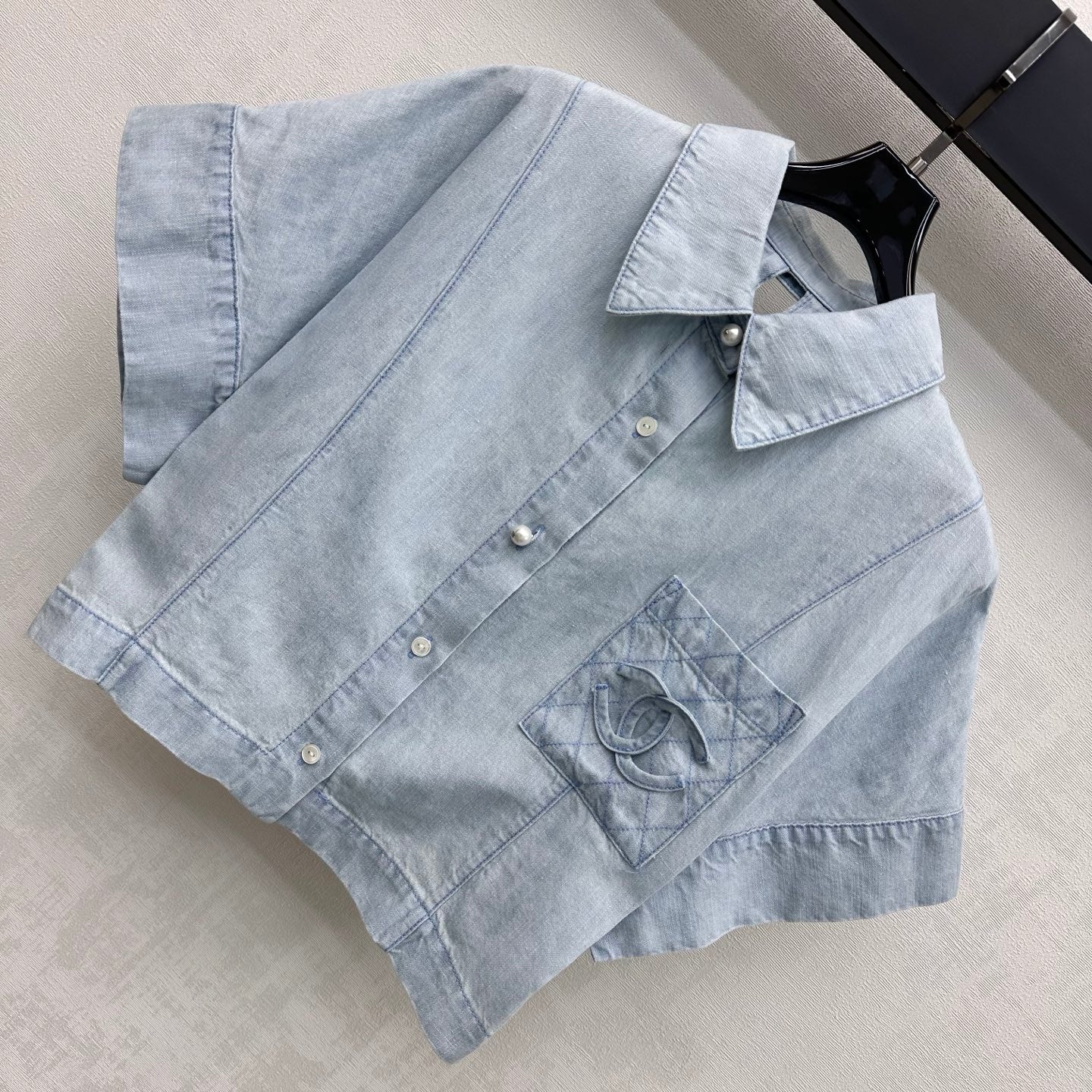Chanel 2026 Demin Shirt Light Blue Cotton 636015