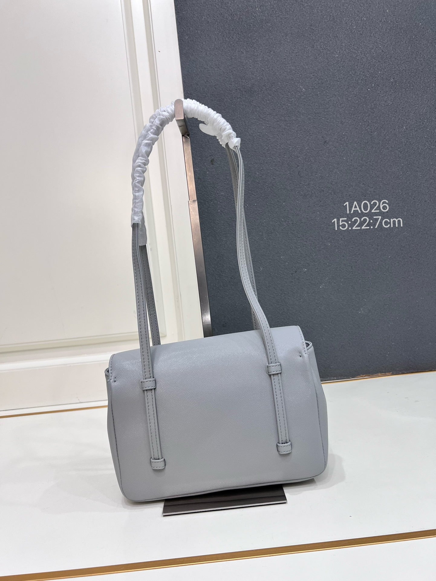 Chanel 26 Shoulder Bag 22cm Grey Caviar Leather