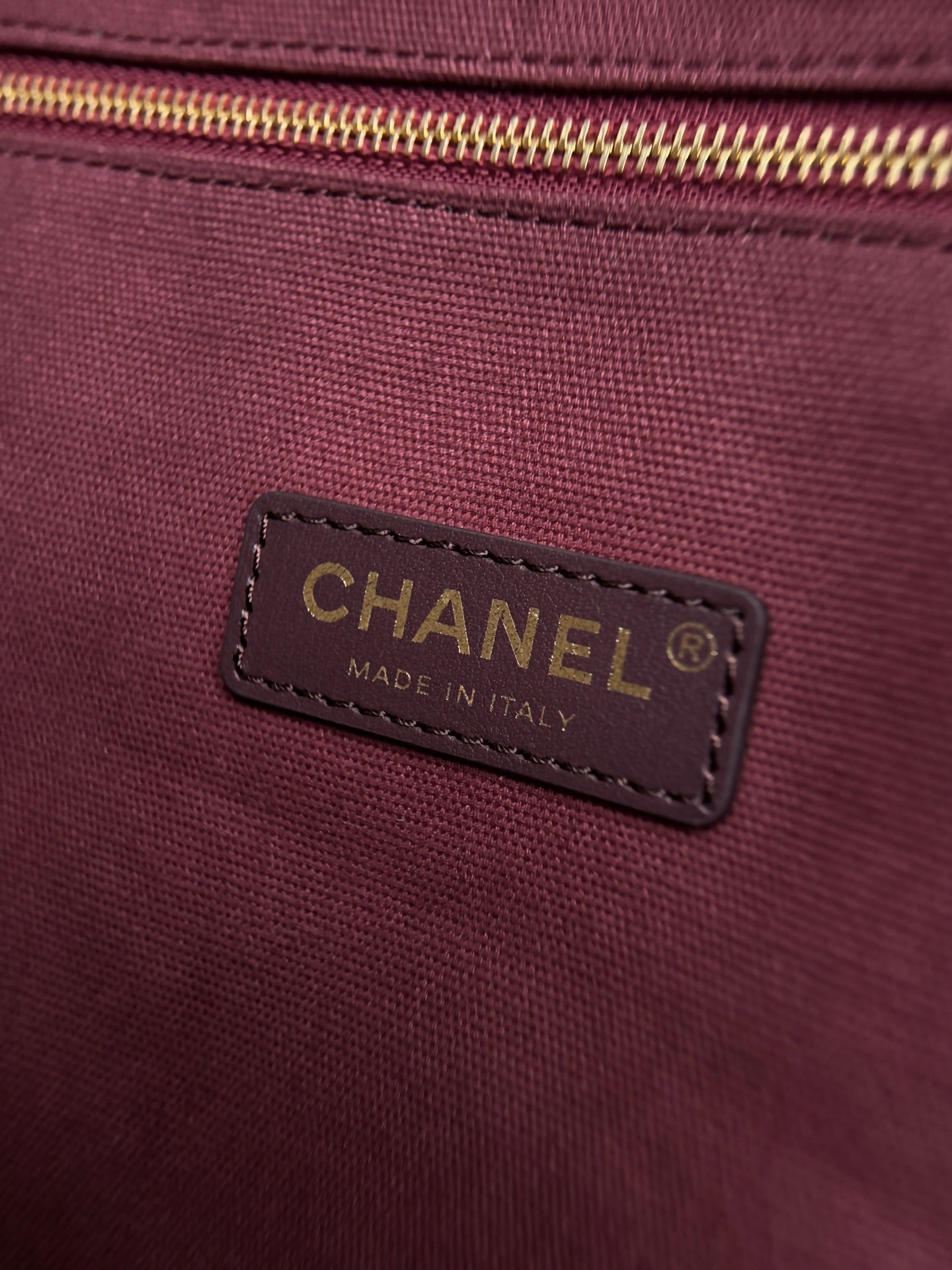 Chane 2026 Large Shopping Bag 46cm Dark Burgundy Calfskin