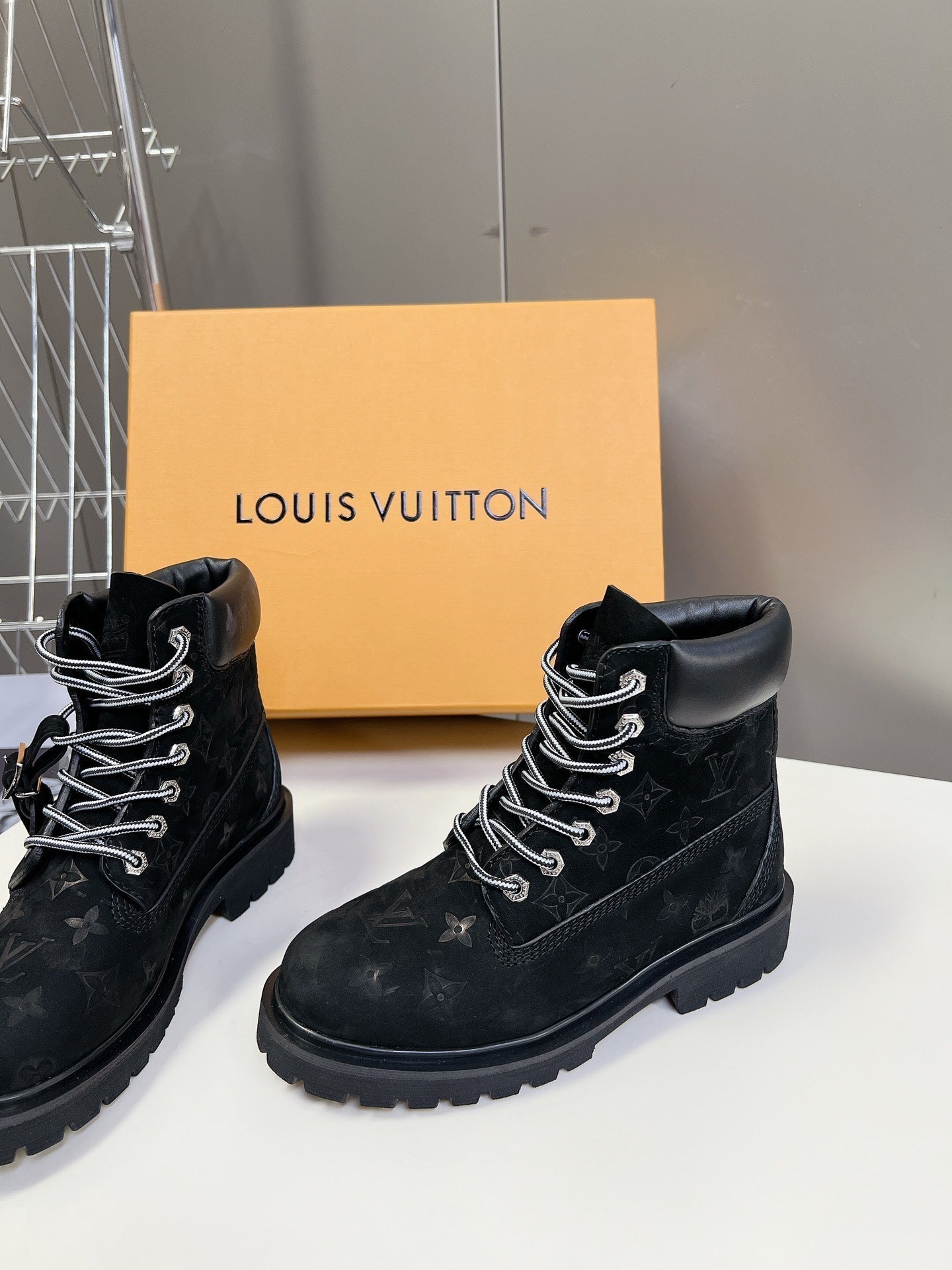 LV x Timberland 6-In Ankle Boot Black Monogram Suede