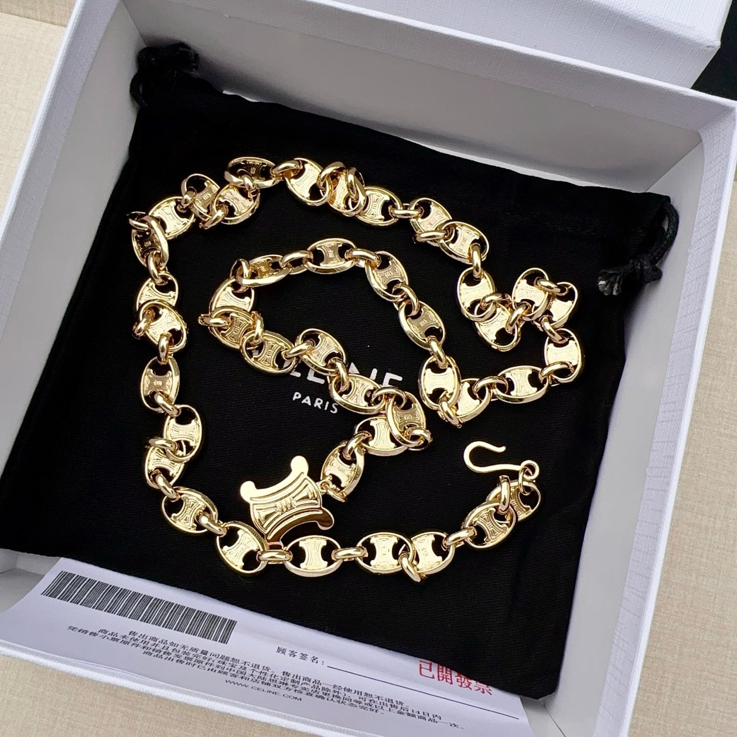Celine 2026 Gold Metallic Belt