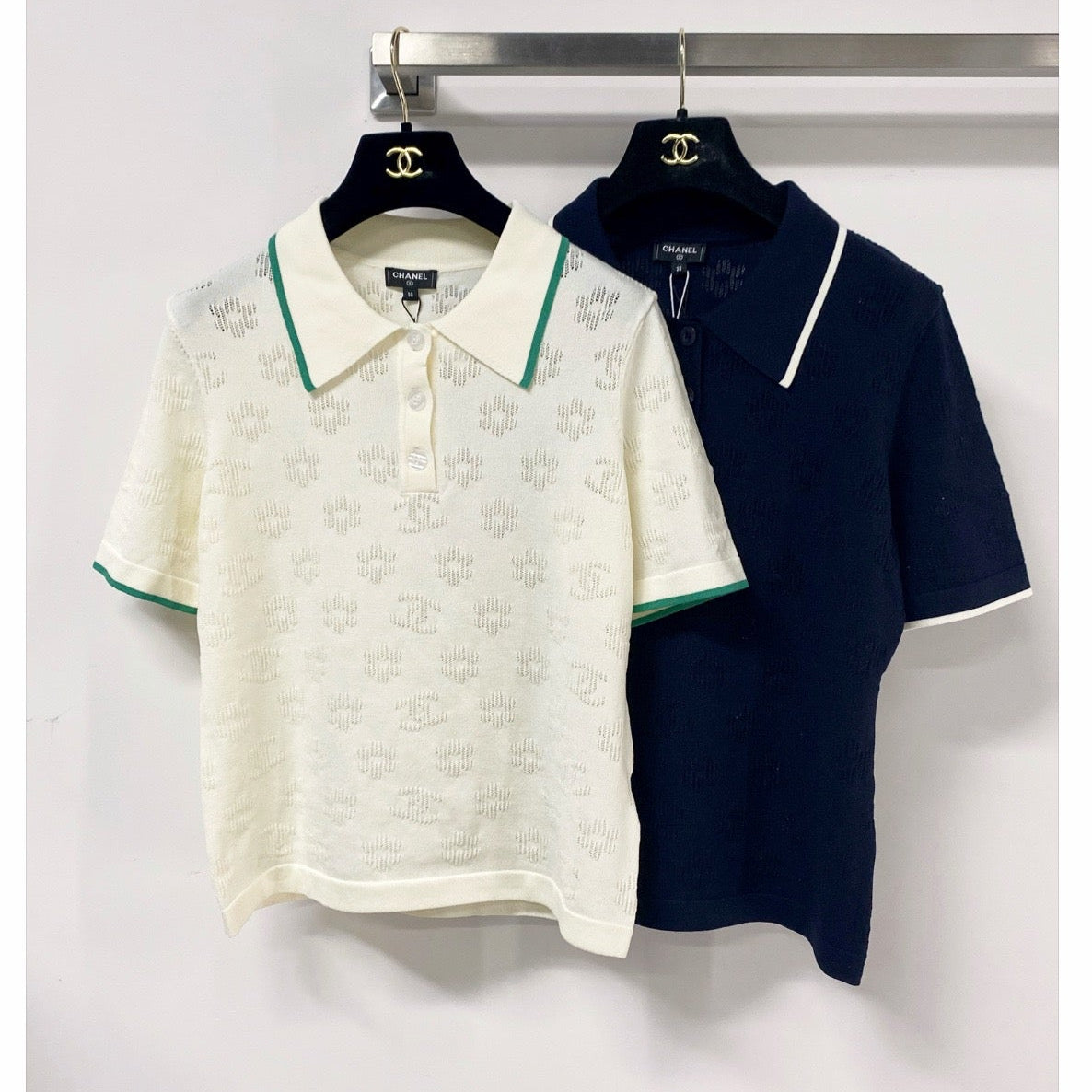 Chanel 2026 Short-Sleeve Knit Polo Shirt Cotton 479910