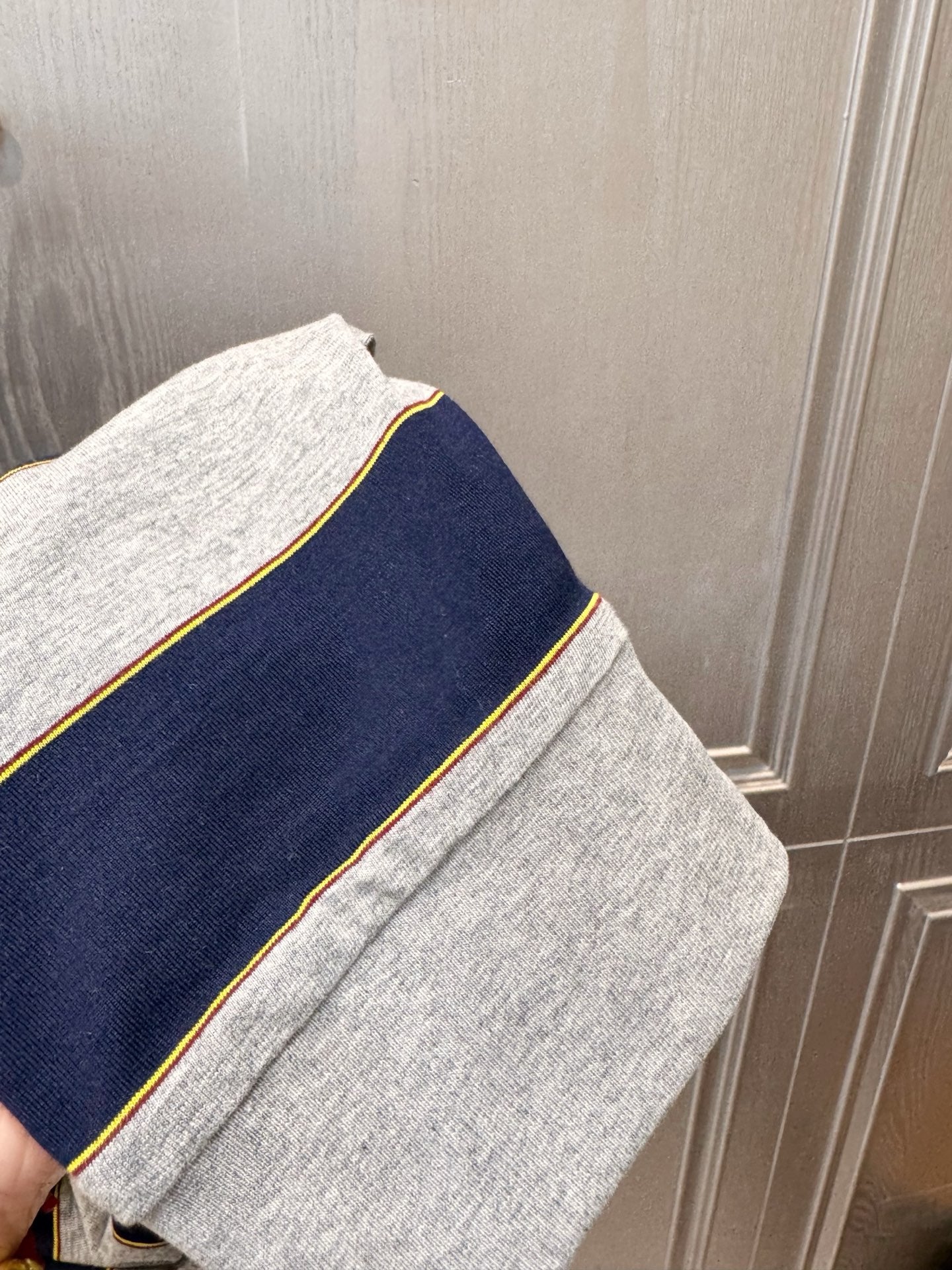 Miumiu 2026 Striped Hoodie Grey mix Blue Cotton