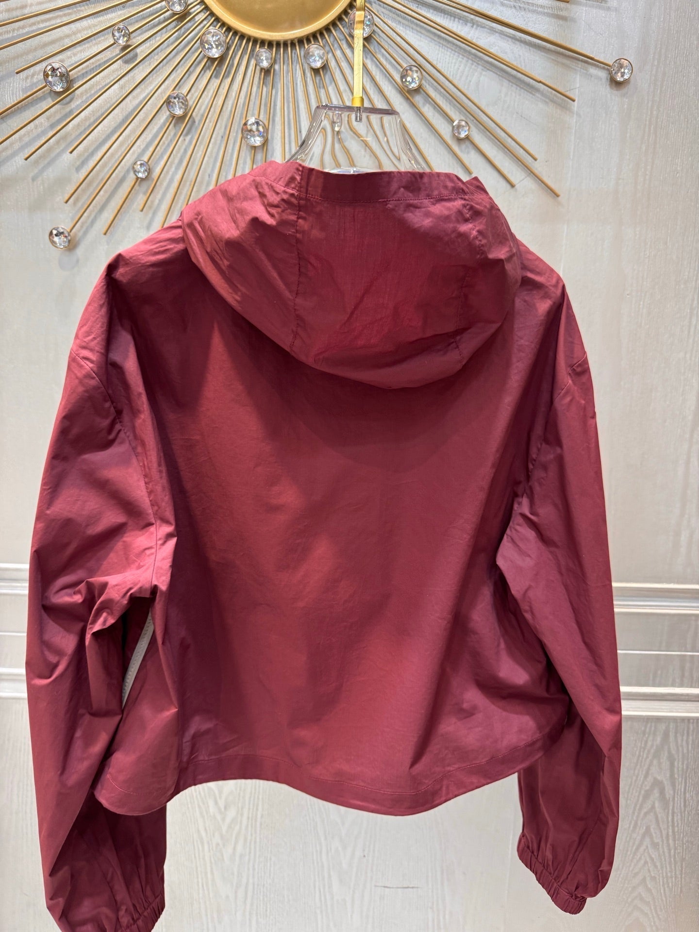 Miumiu 2026 Hooded Jacket Burgundy Polyester