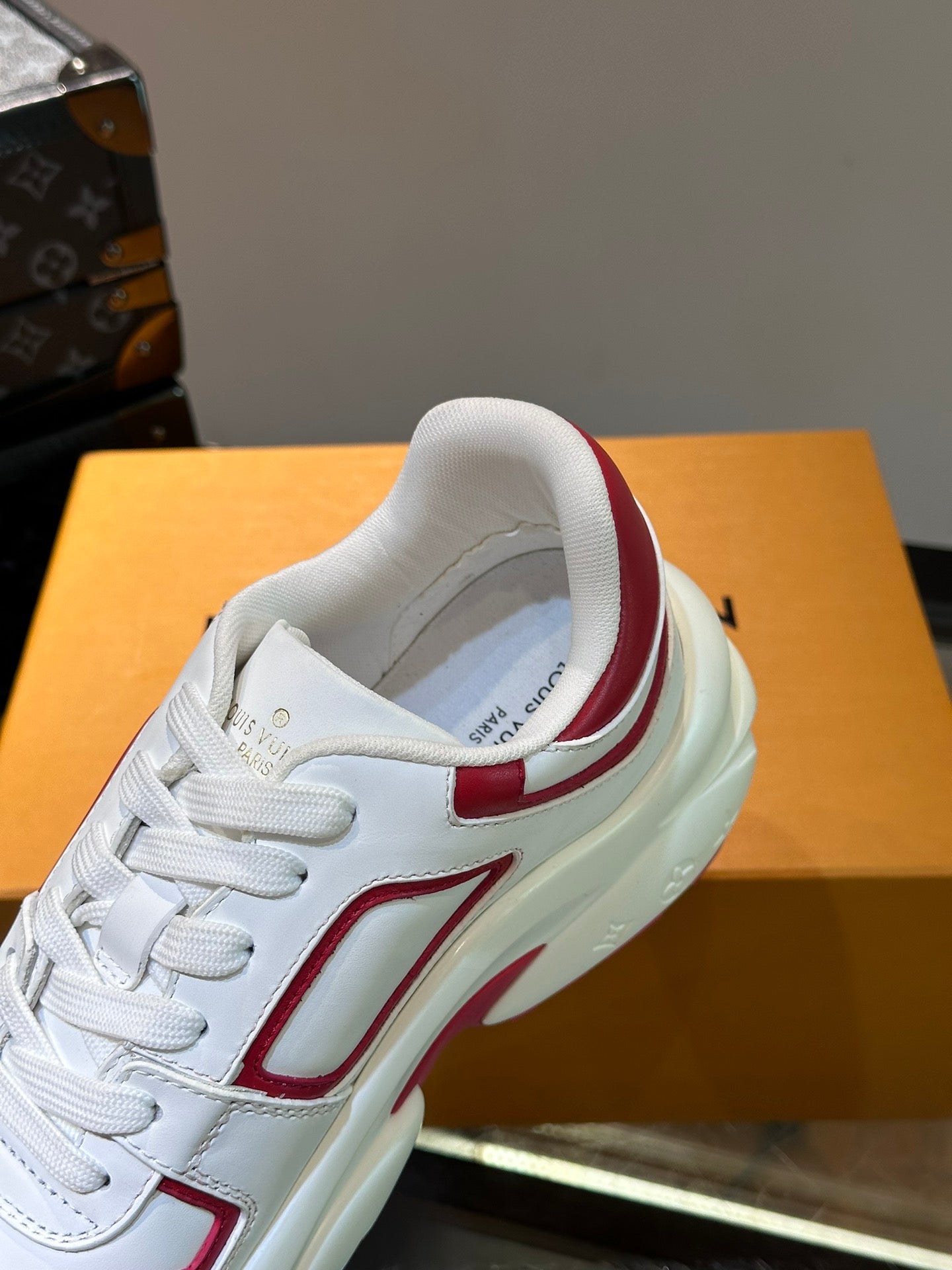 NEO RUN AWAY SNEAKER WHITE MIX RED CALFSKIN