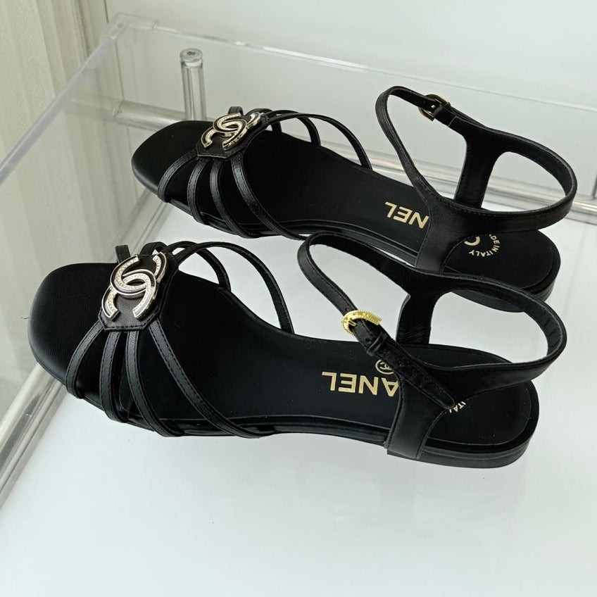 Chanel 2026 Slingback Flat Sandals Leather Sheepskin 823412