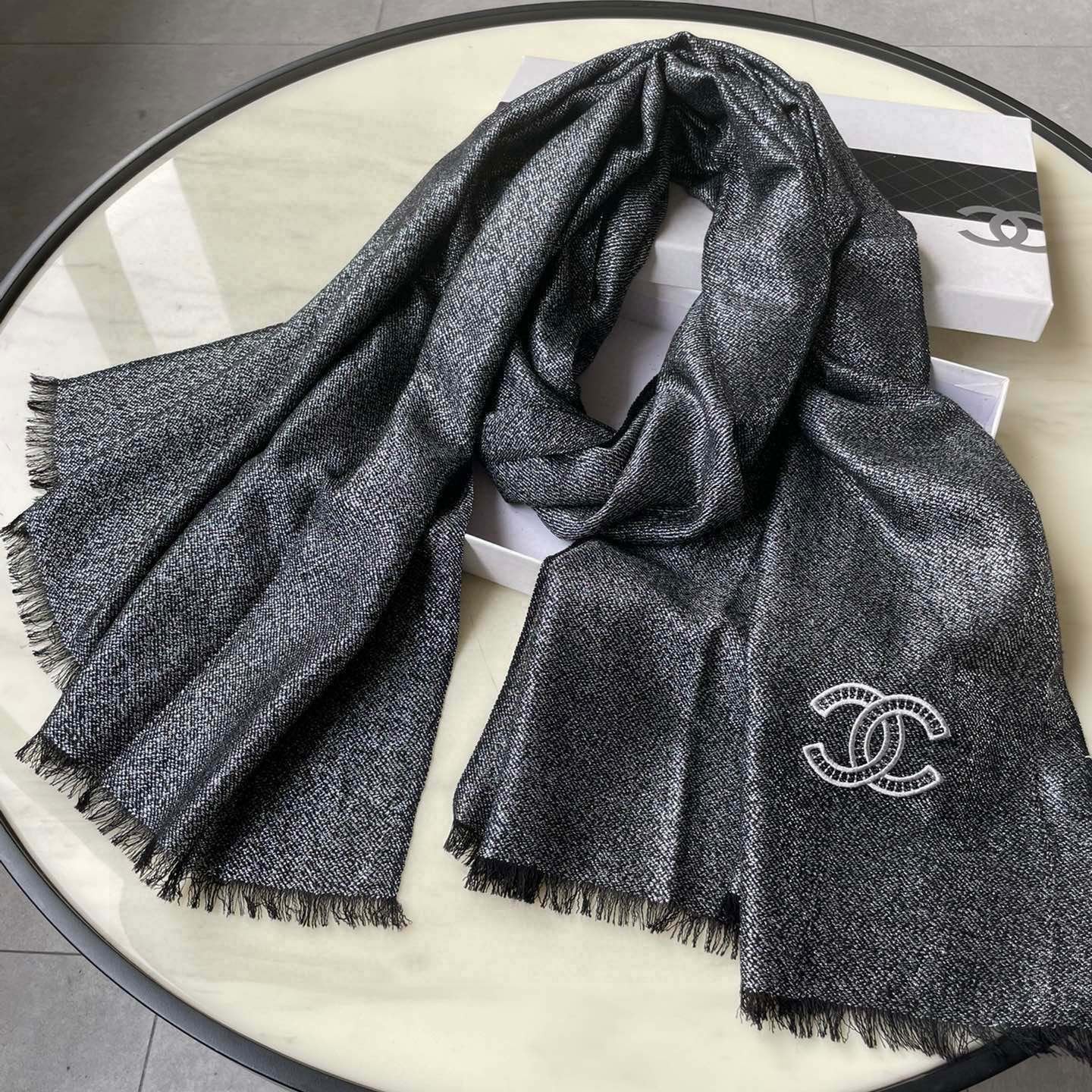 CC Scarf 210 CM In Black Cashmere 418353
