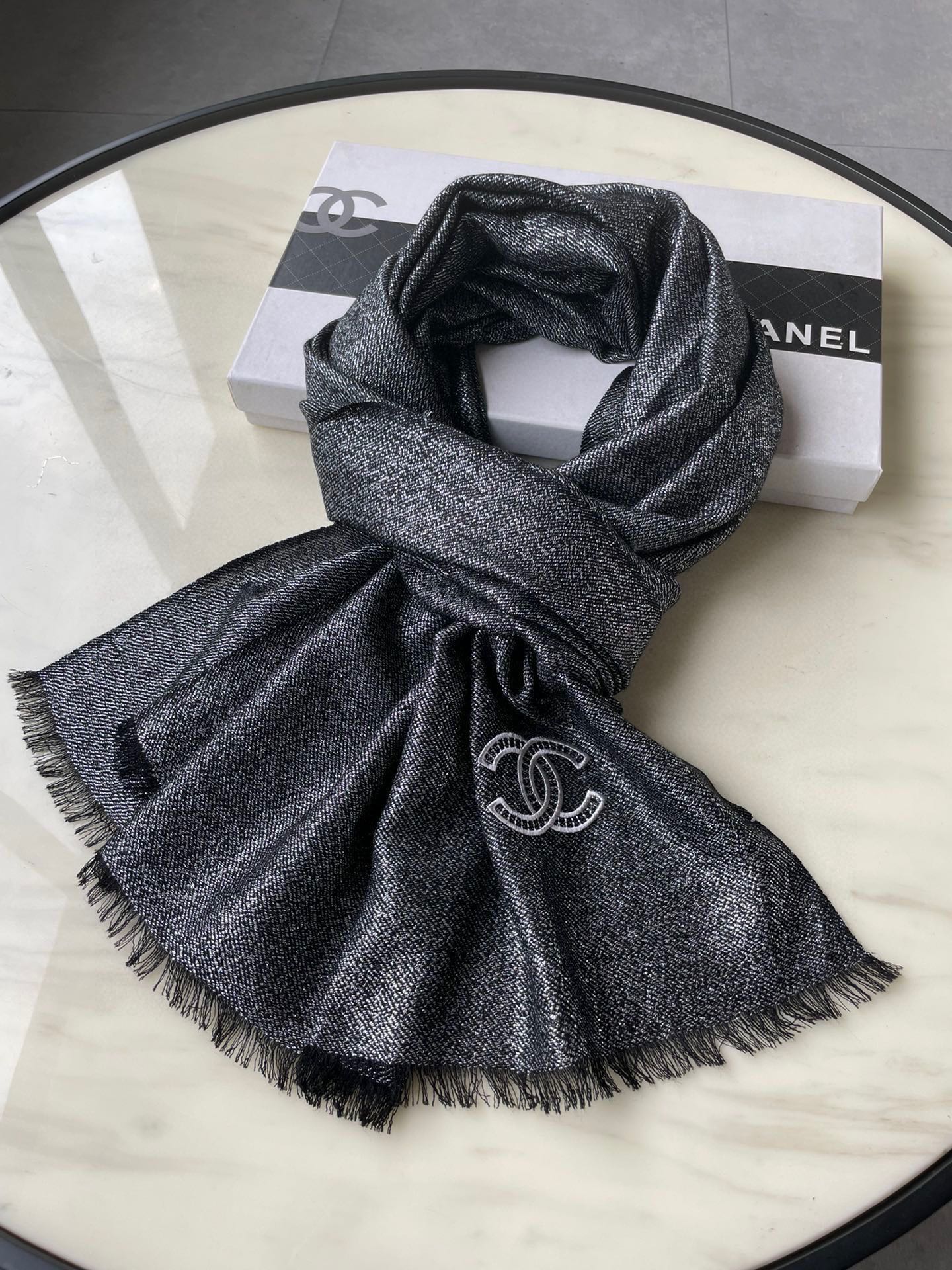 CC Scarf 210 CM In Black Cashmere 418353