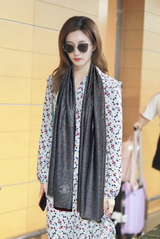 CC Scarf 210 CM In Black Cashmere 418353