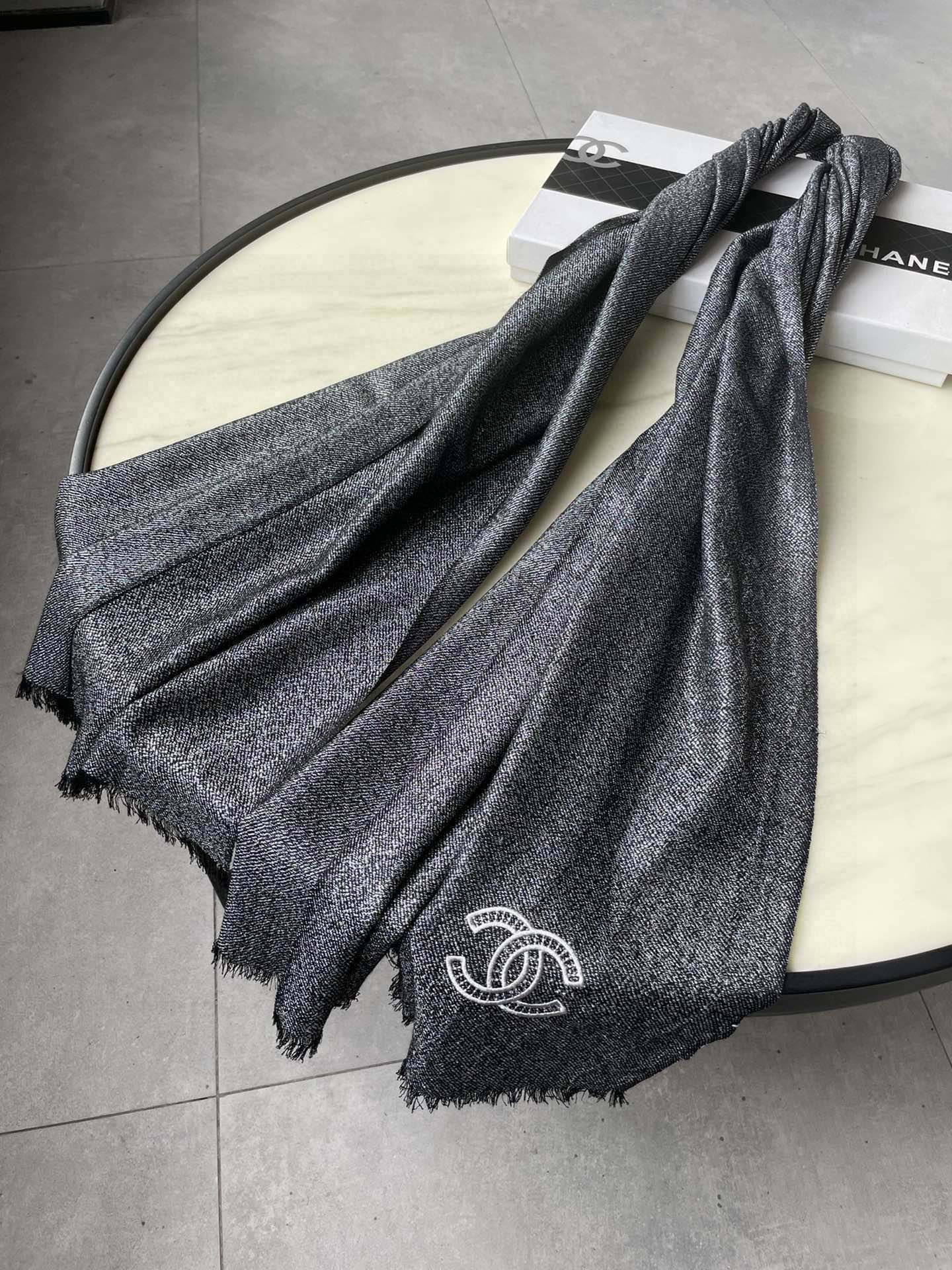 CC Scarf 210 CM In Black Cashmere 418353
