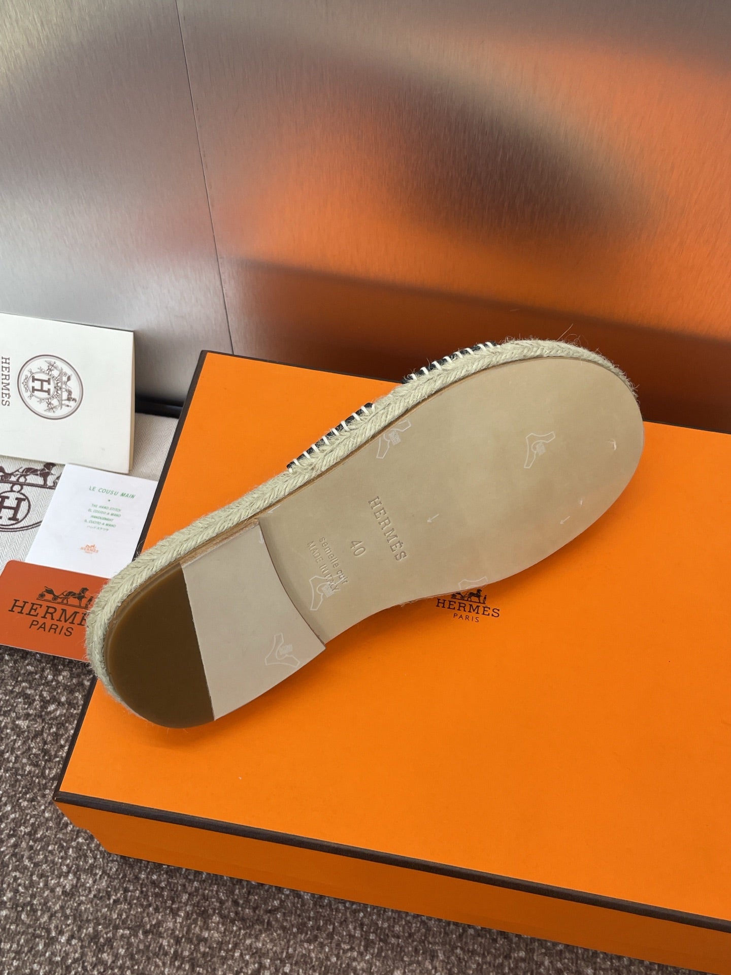 HM 25 Antigua Espadrilles Black Calfskin