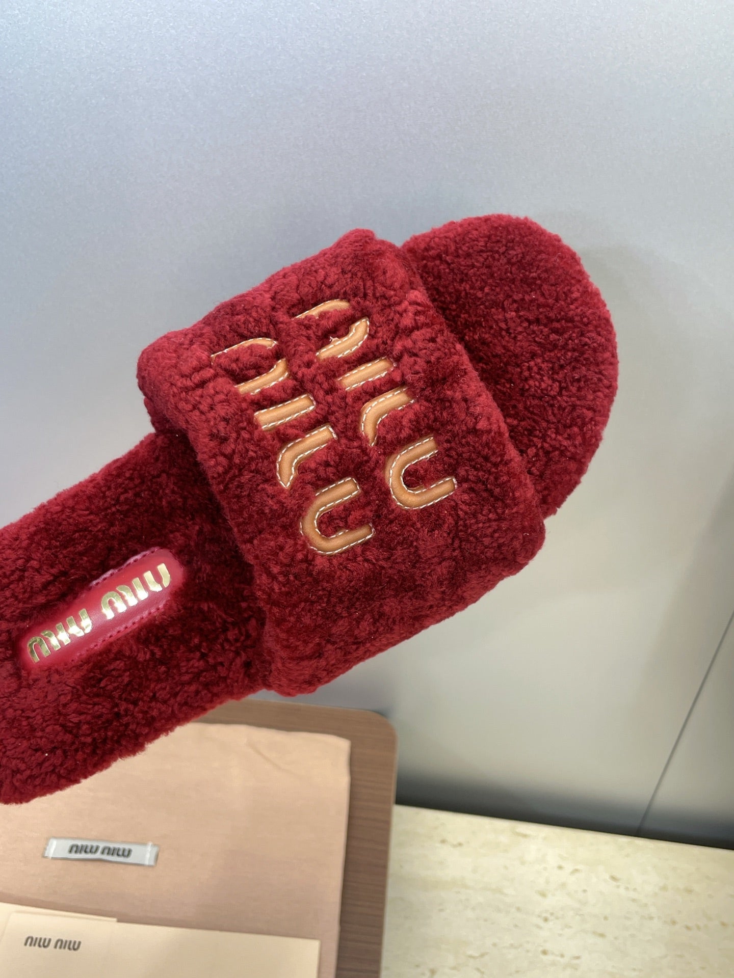 Miumiu 25 Slipper Red Wool 551695