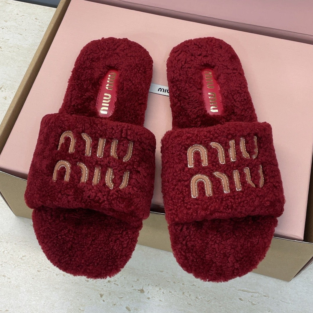 Miumiu 25 Slipper Red Wool 551695