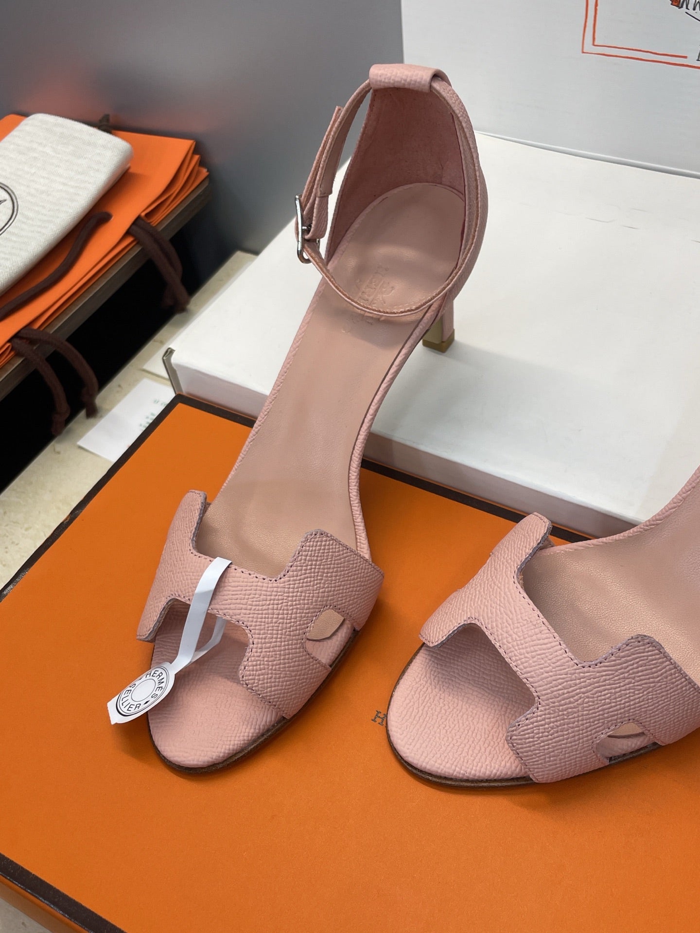 HM 26ss High Heel Sandals 70 Light Pink Cowhide 607118