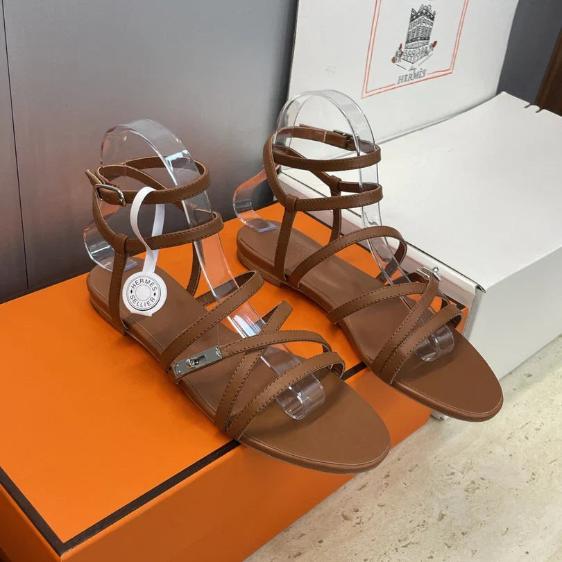 HM 26ss Kelly Silver Buckle Sandals Calfskin 607160