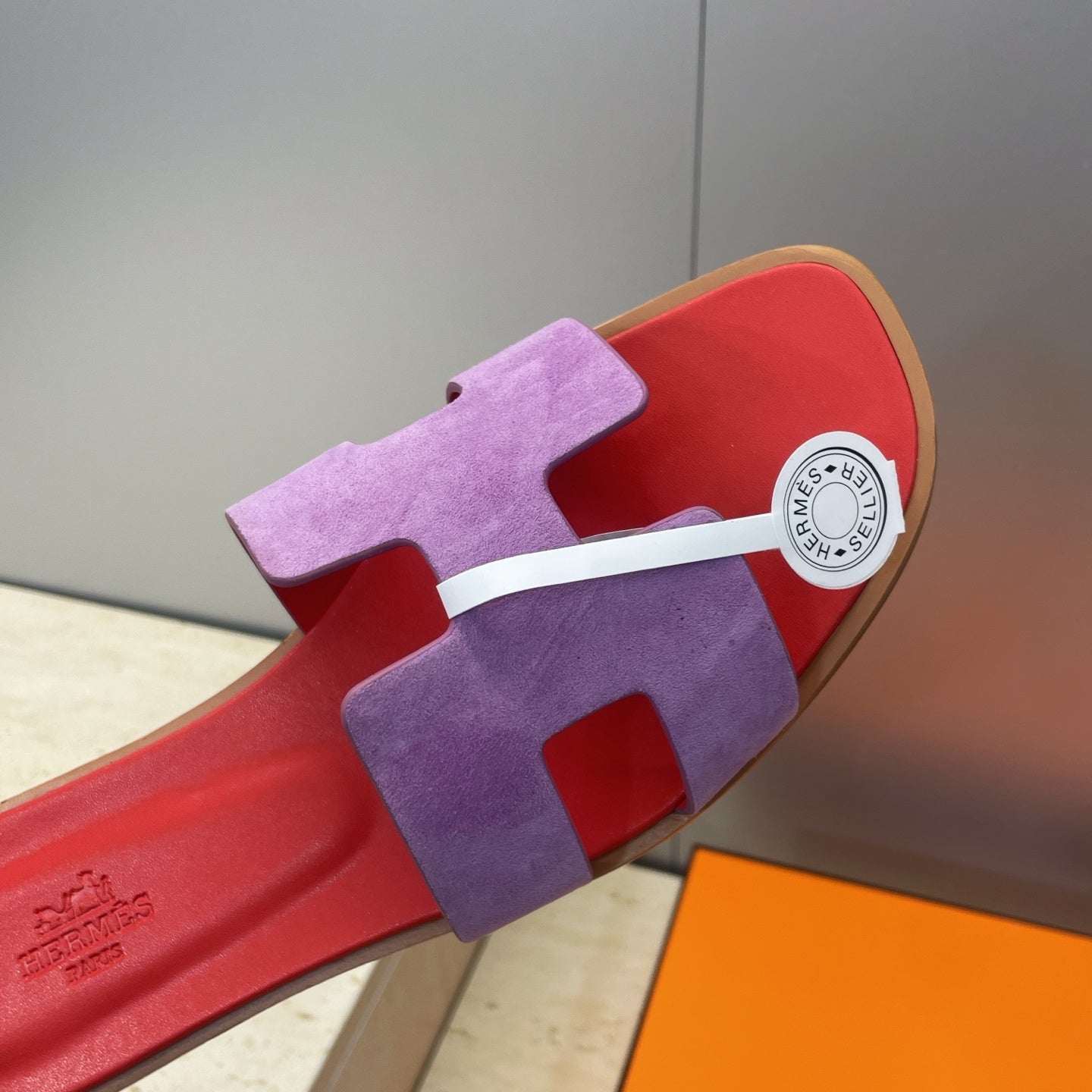 HM 26ss  Oran Sandals Red Purple Suede Cowhide 607204