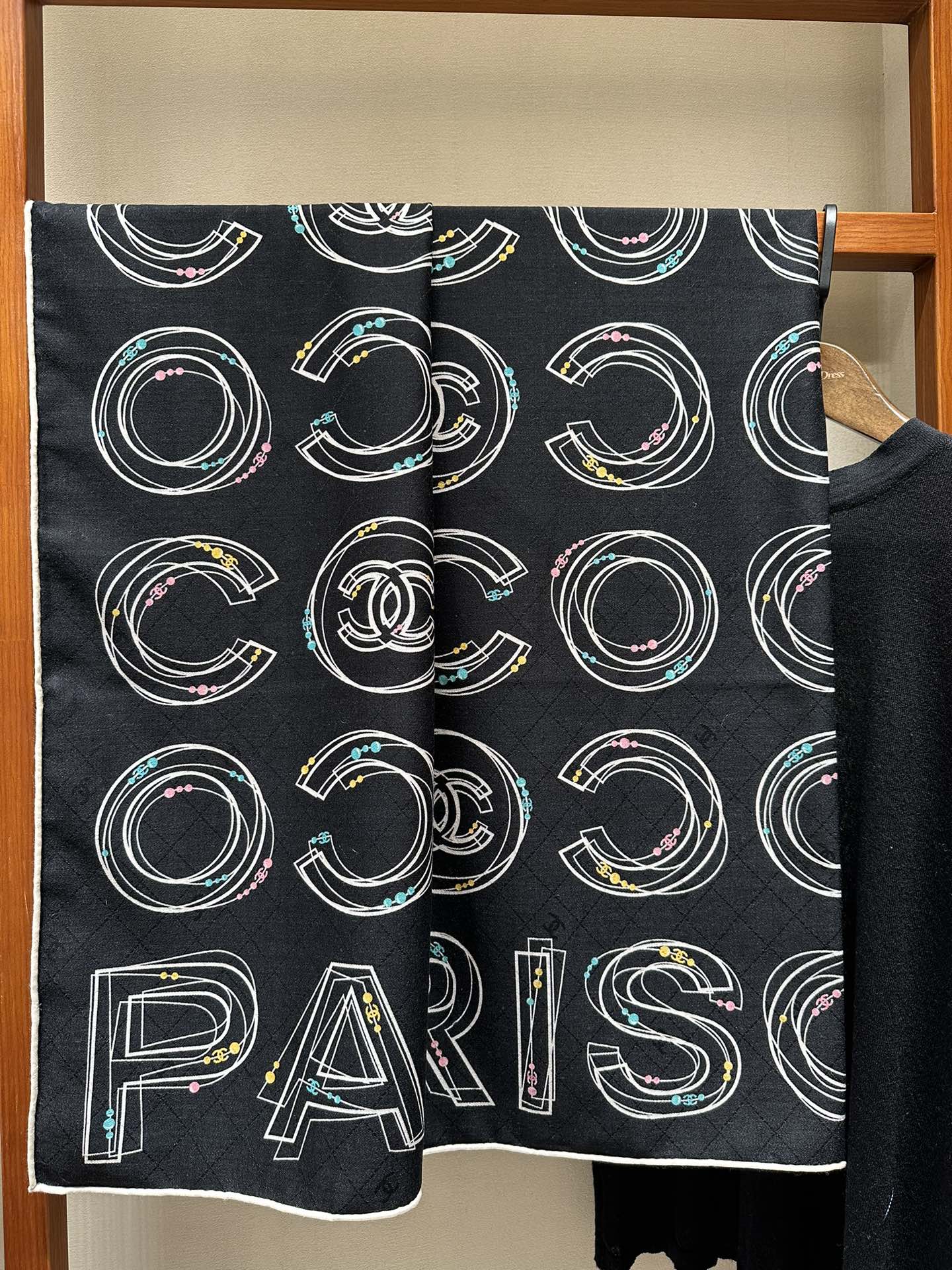 CC Square Scarf 140 CM In Black Silk Cashmere 420131