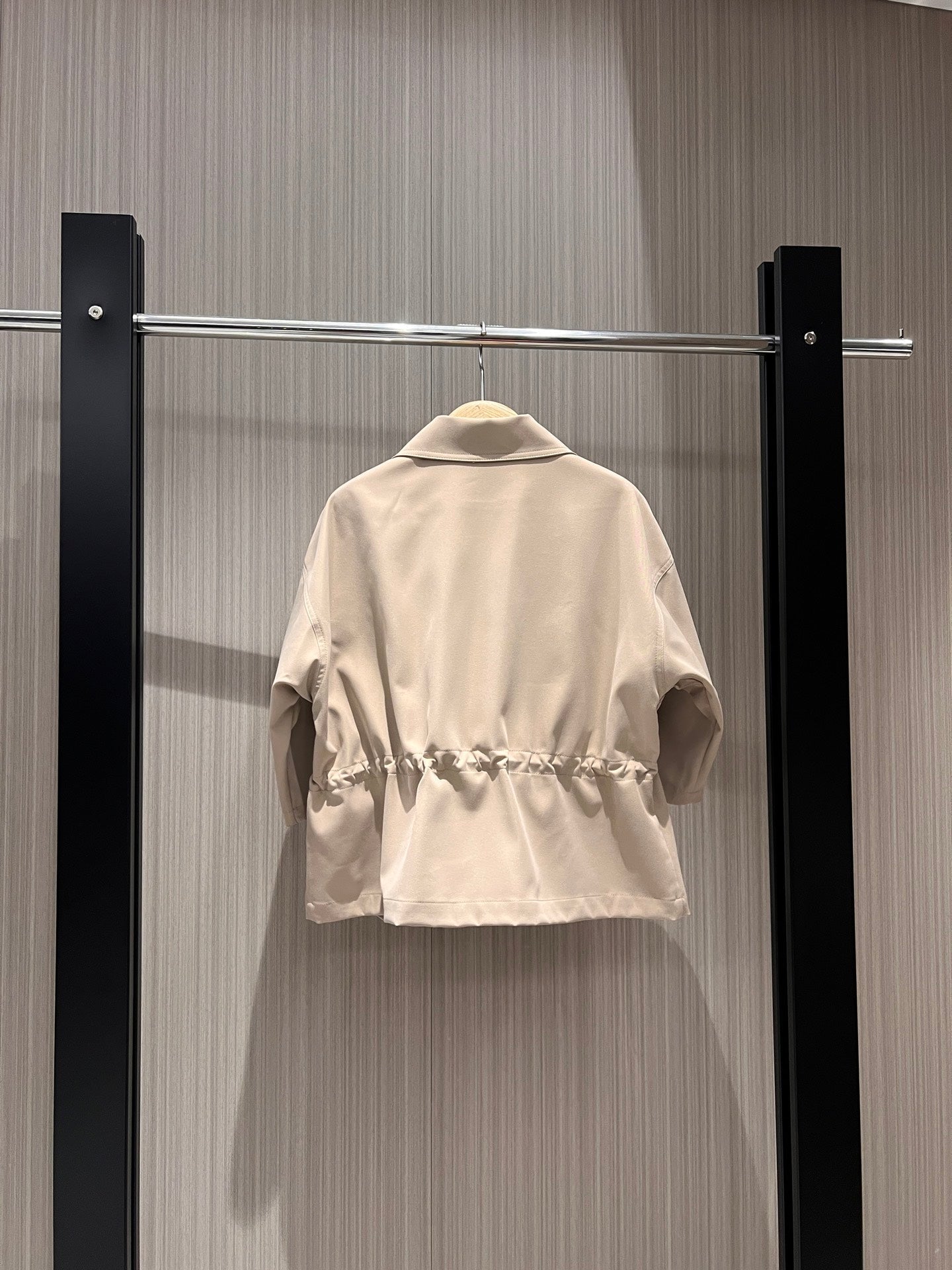 Gucci Short-sleeved Jacket Top Beige Polyester Fiber