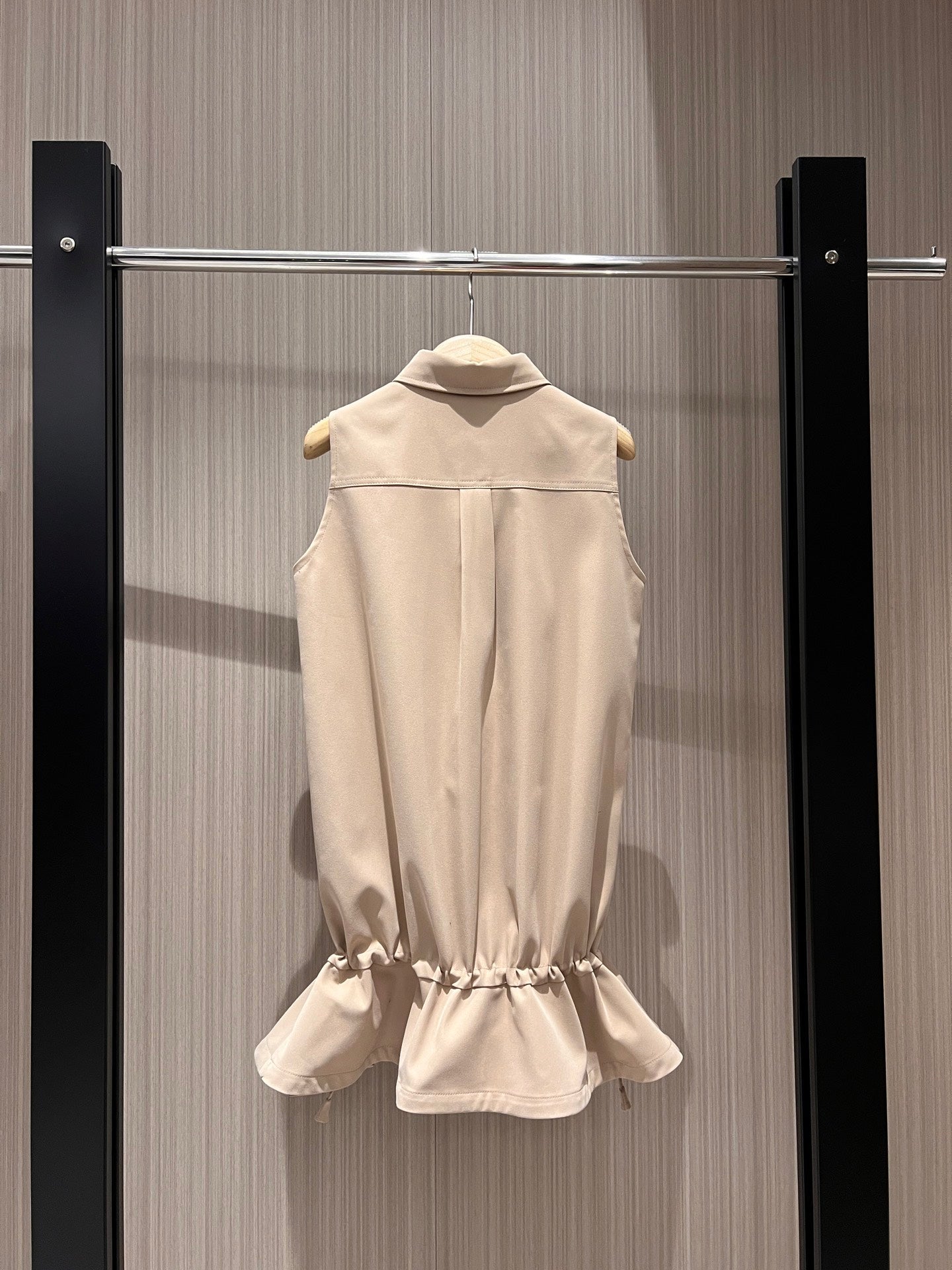 Gucci Sleeveless Vest Dress Beige Polyester Fiber