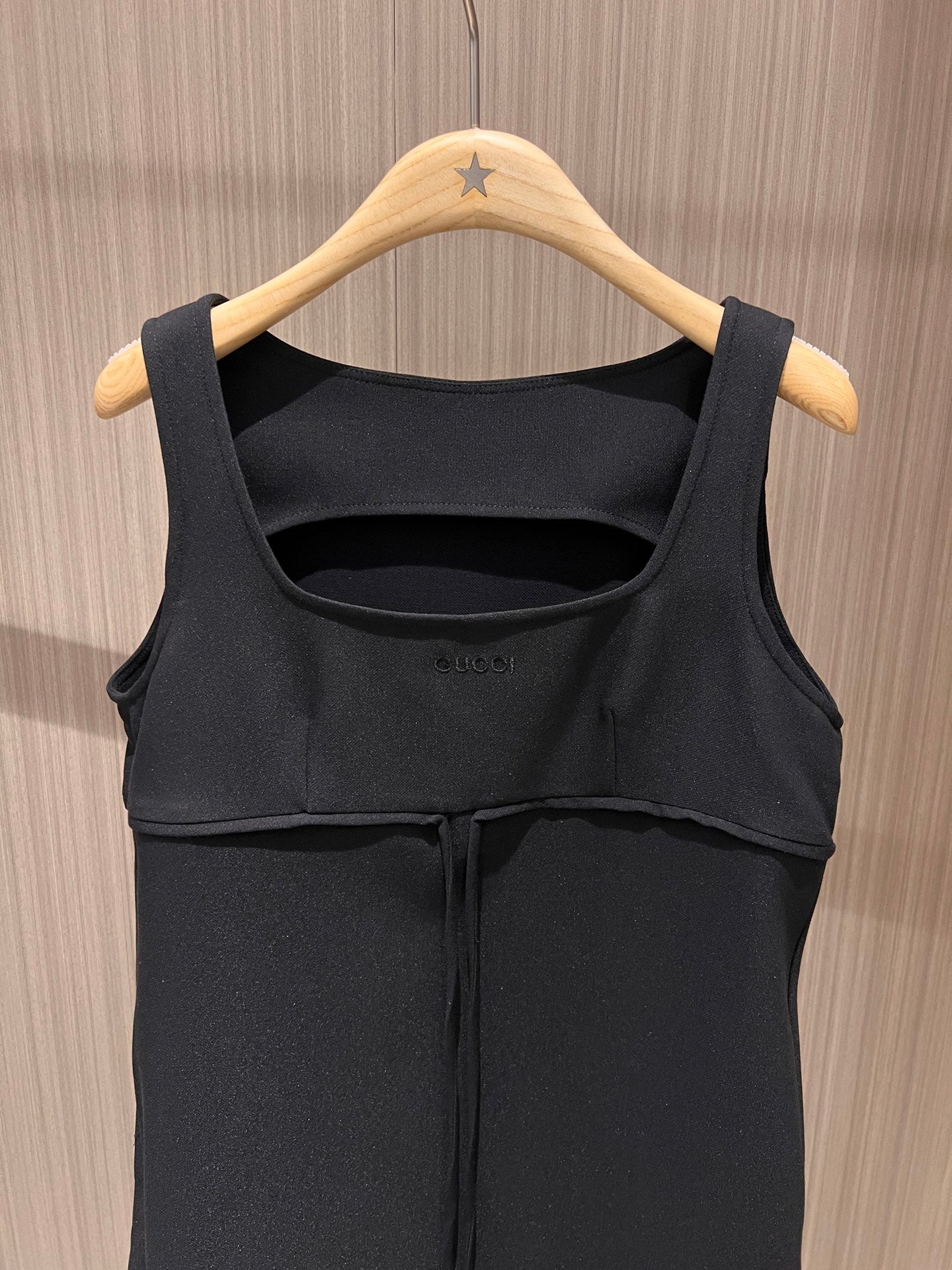 Gucci Vest Dress With Lace-up Bowknot Black Polyester Fiber