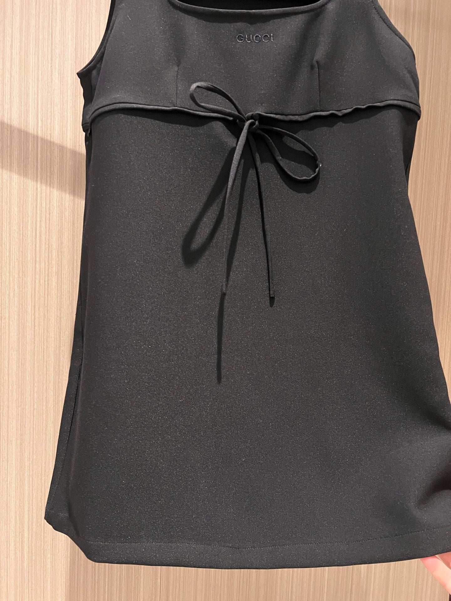 Gucci Vest Dress With Lace-up Bowknot Black Polyester Fiber