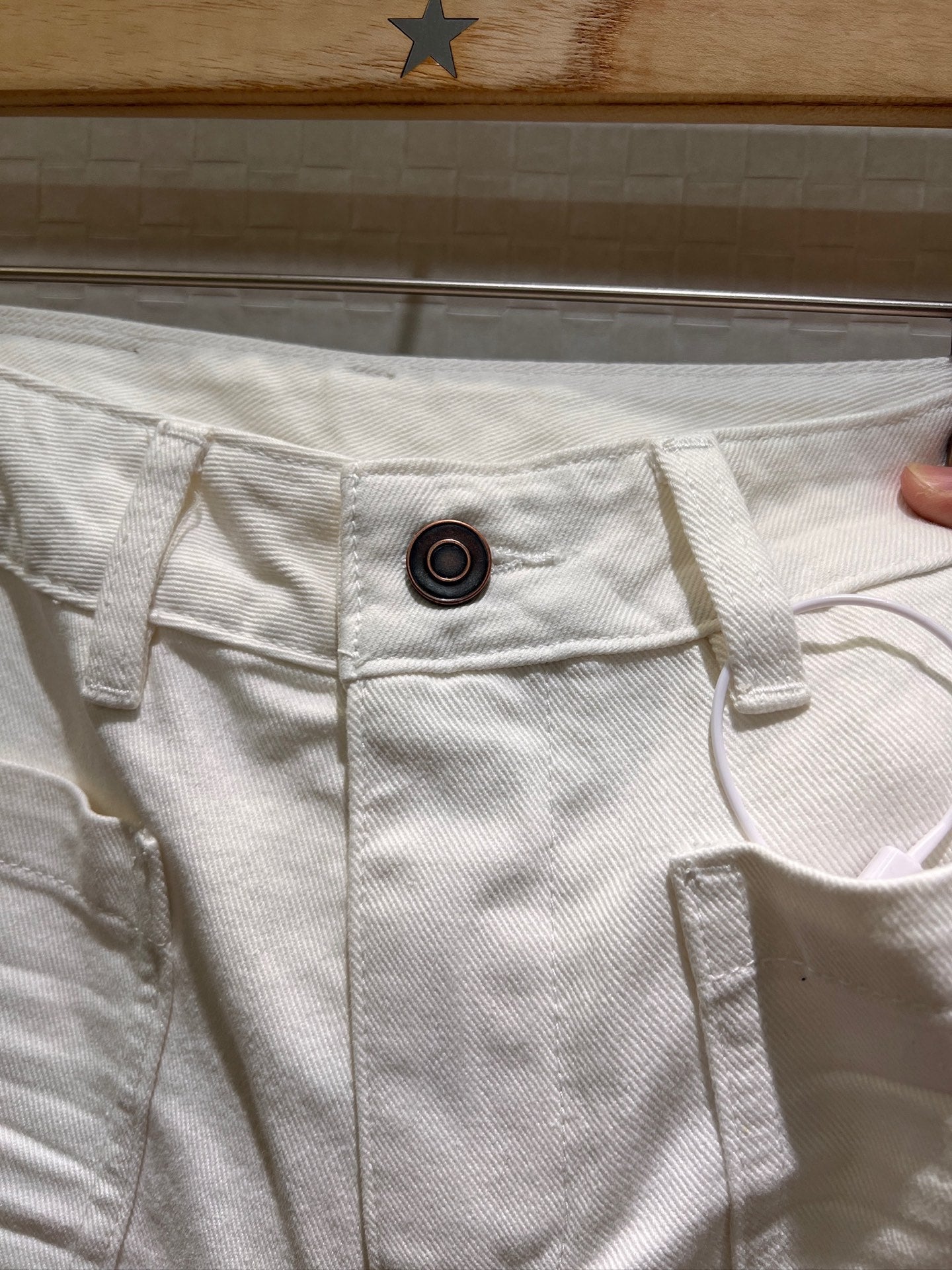 CD Straight Wide-leg Pants White Cotton