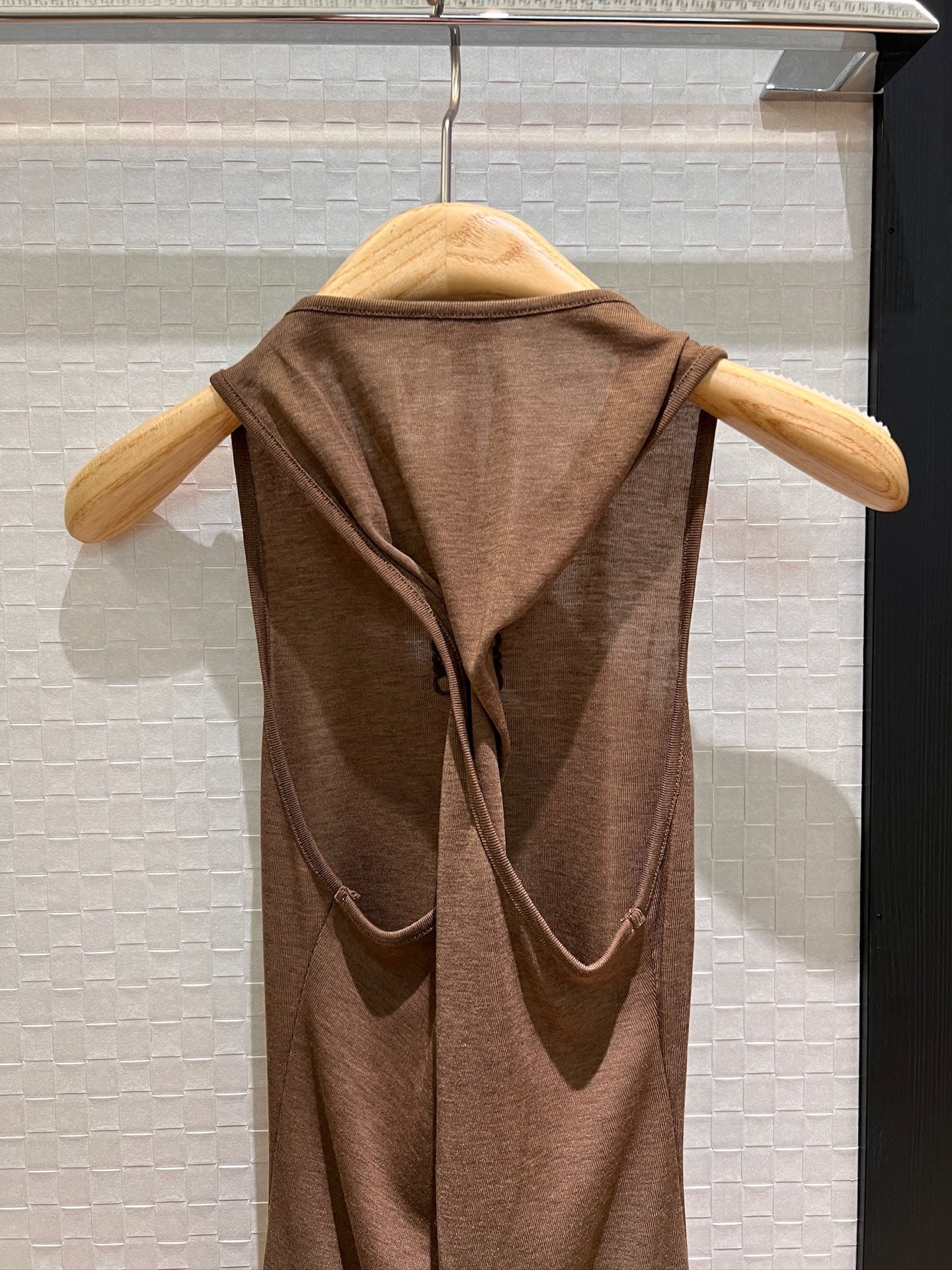 Loewe Embroidered Logo Knotted Vest Top Brown Polyester Fiber
