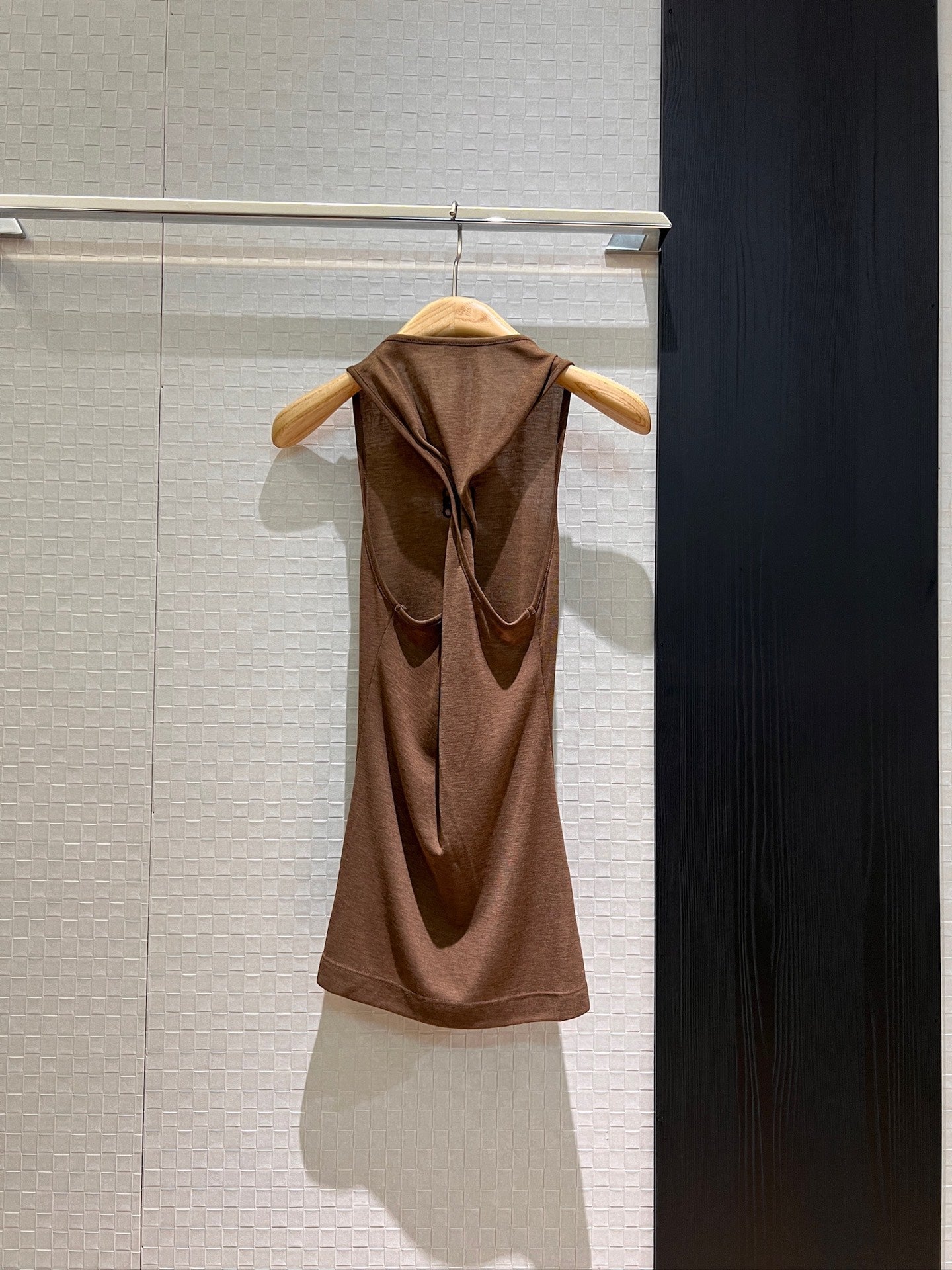 Loewe Embroidered Logo Knotted Vest Top Brown Polyester Fiber