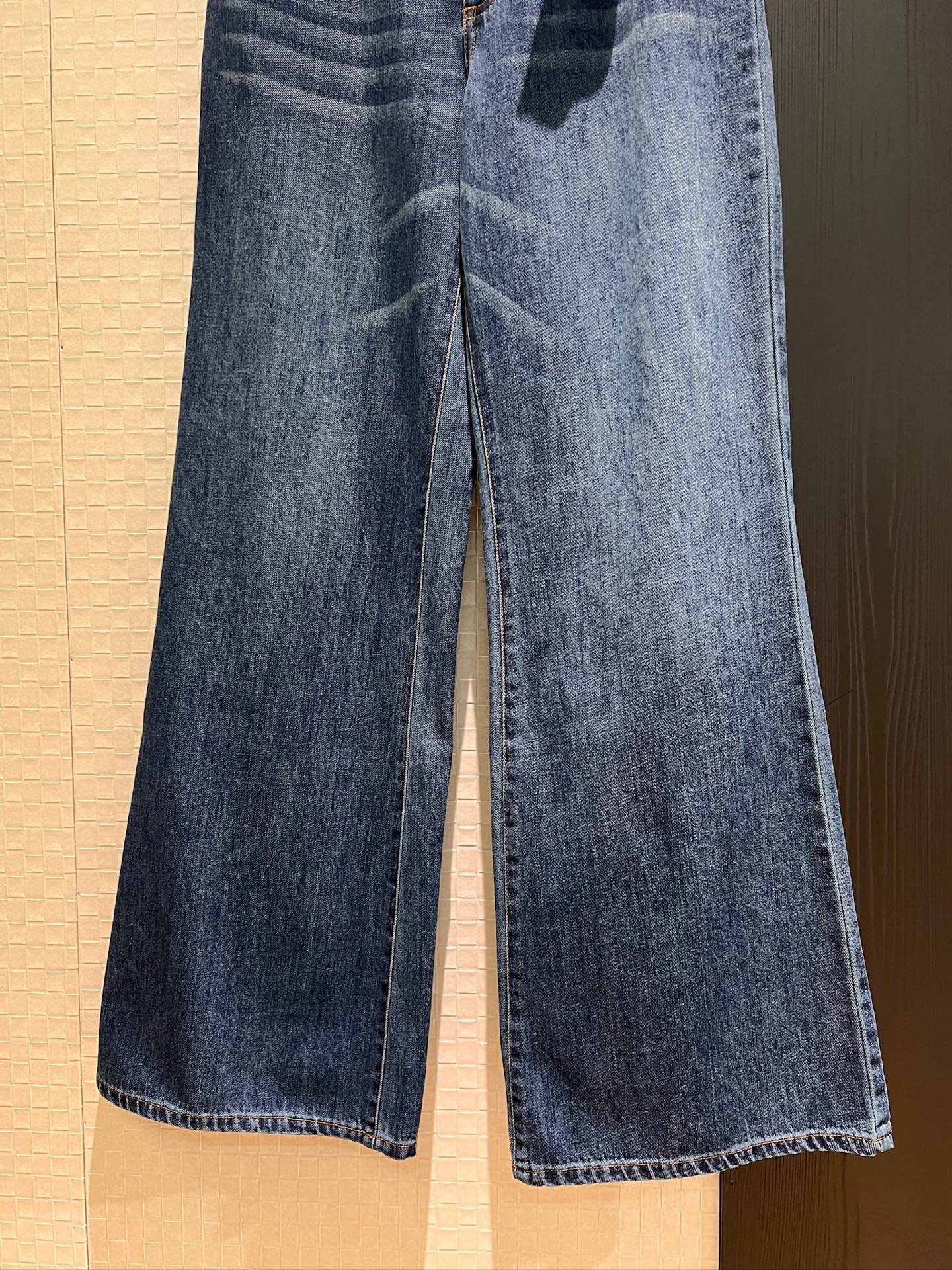 LV Large Belt Decorated Jeans Blue Cotton