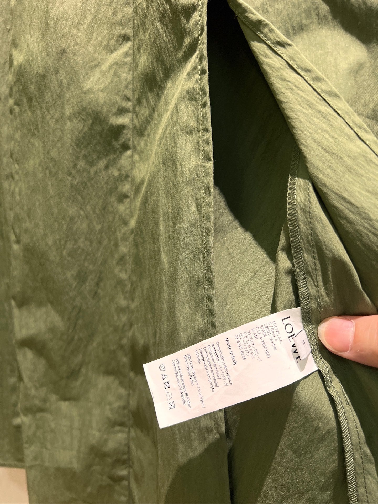 Loewe  Lace-up Vest Dress Green Cotton