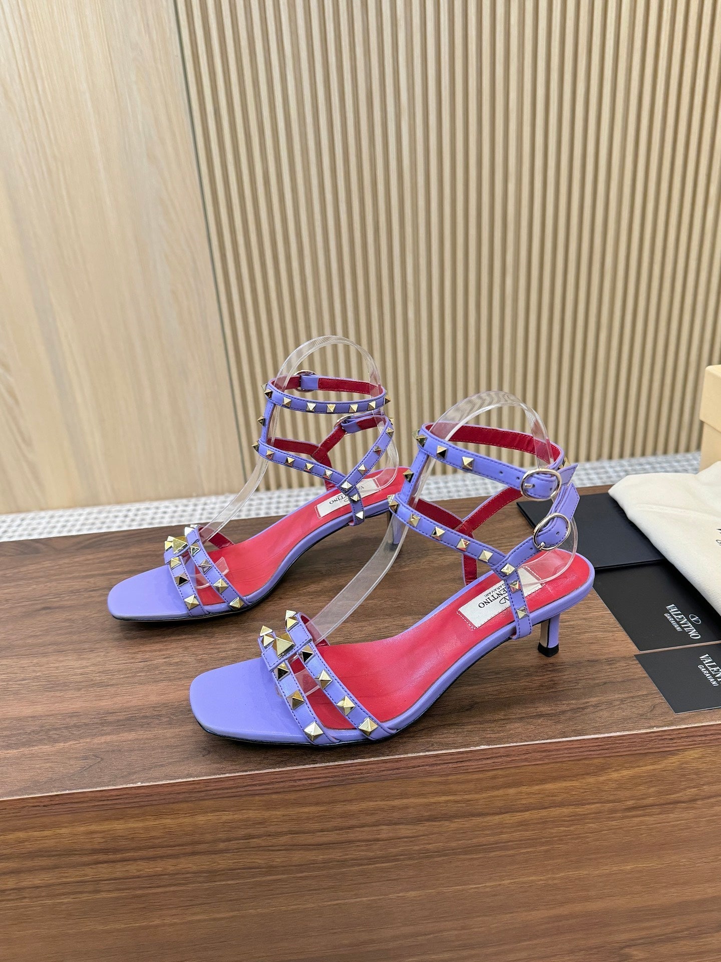 Valentino Garavani Rockstud Caged Calfskin 40mm Sandals 863342