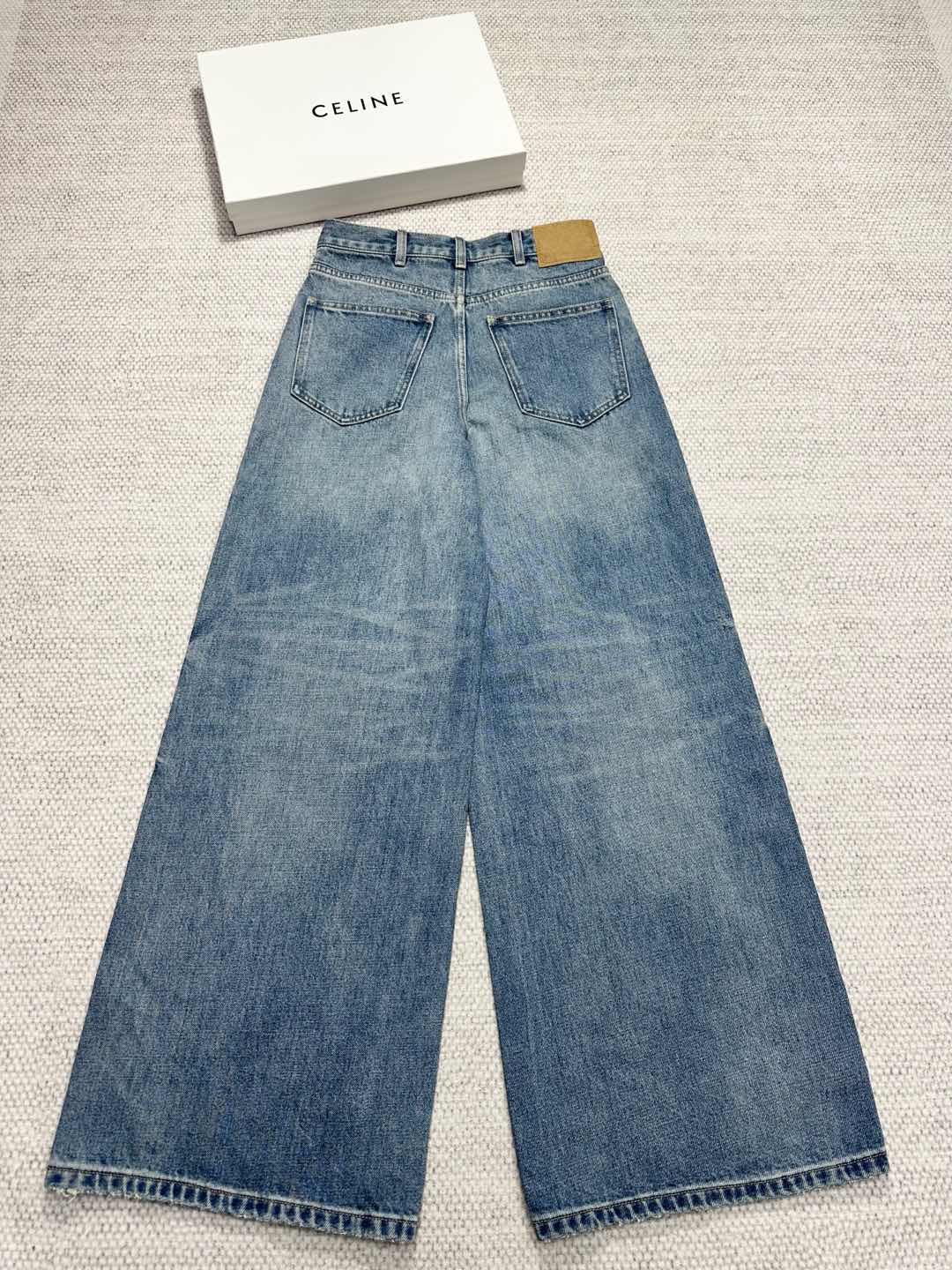 Celine Wide-leg Jeans Light Blue Cotton