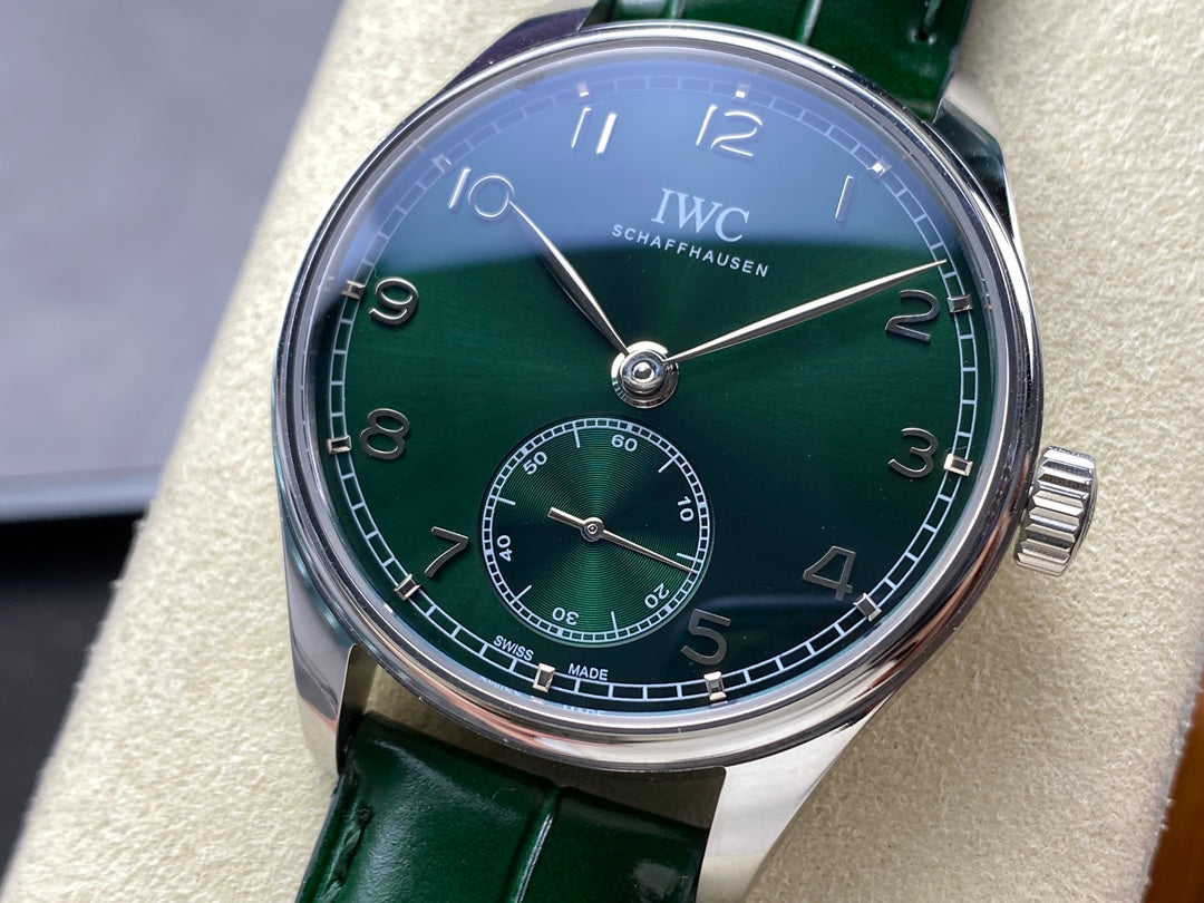 IWC Portuguese 40.4mm Green Dial Steel Case Silver Numerals