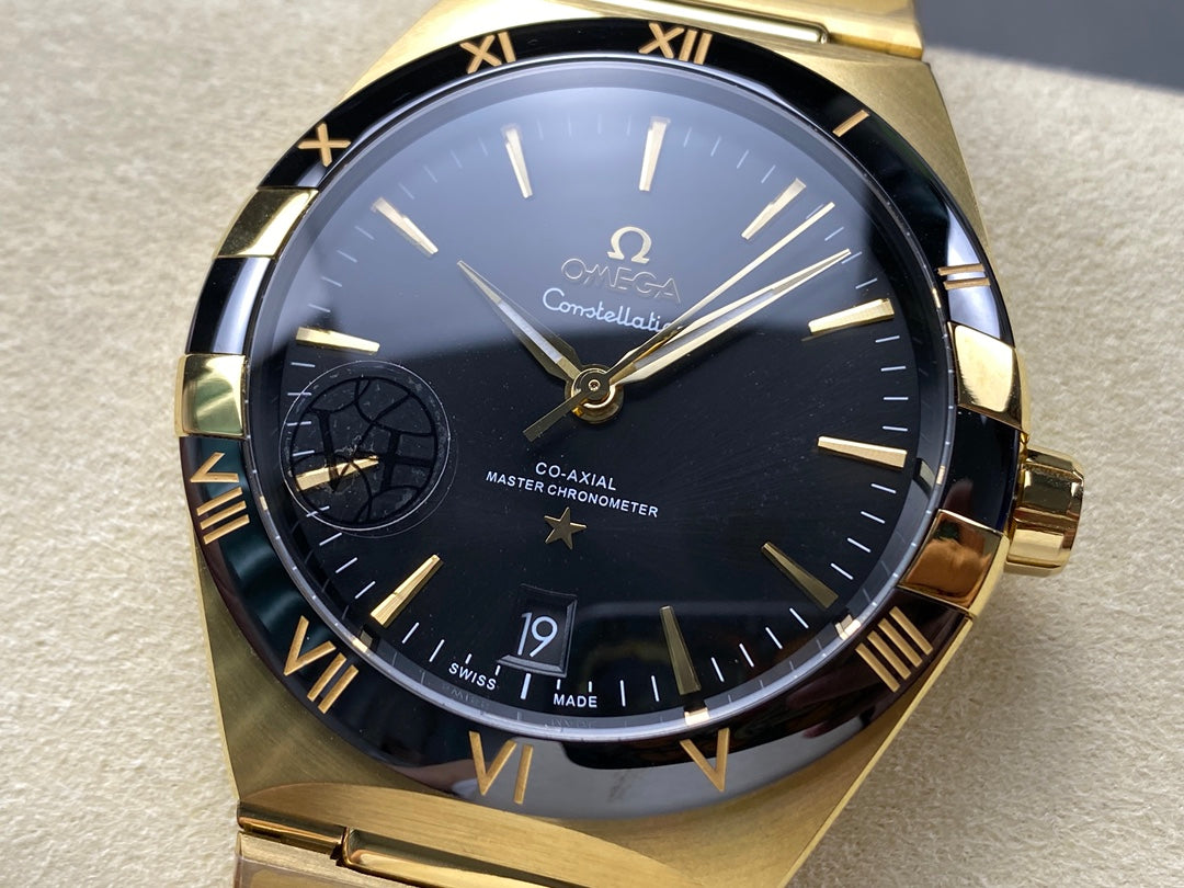 Omega Constellation Co-Axial Master Chronometer 41 mm Gold Strap Black Dial