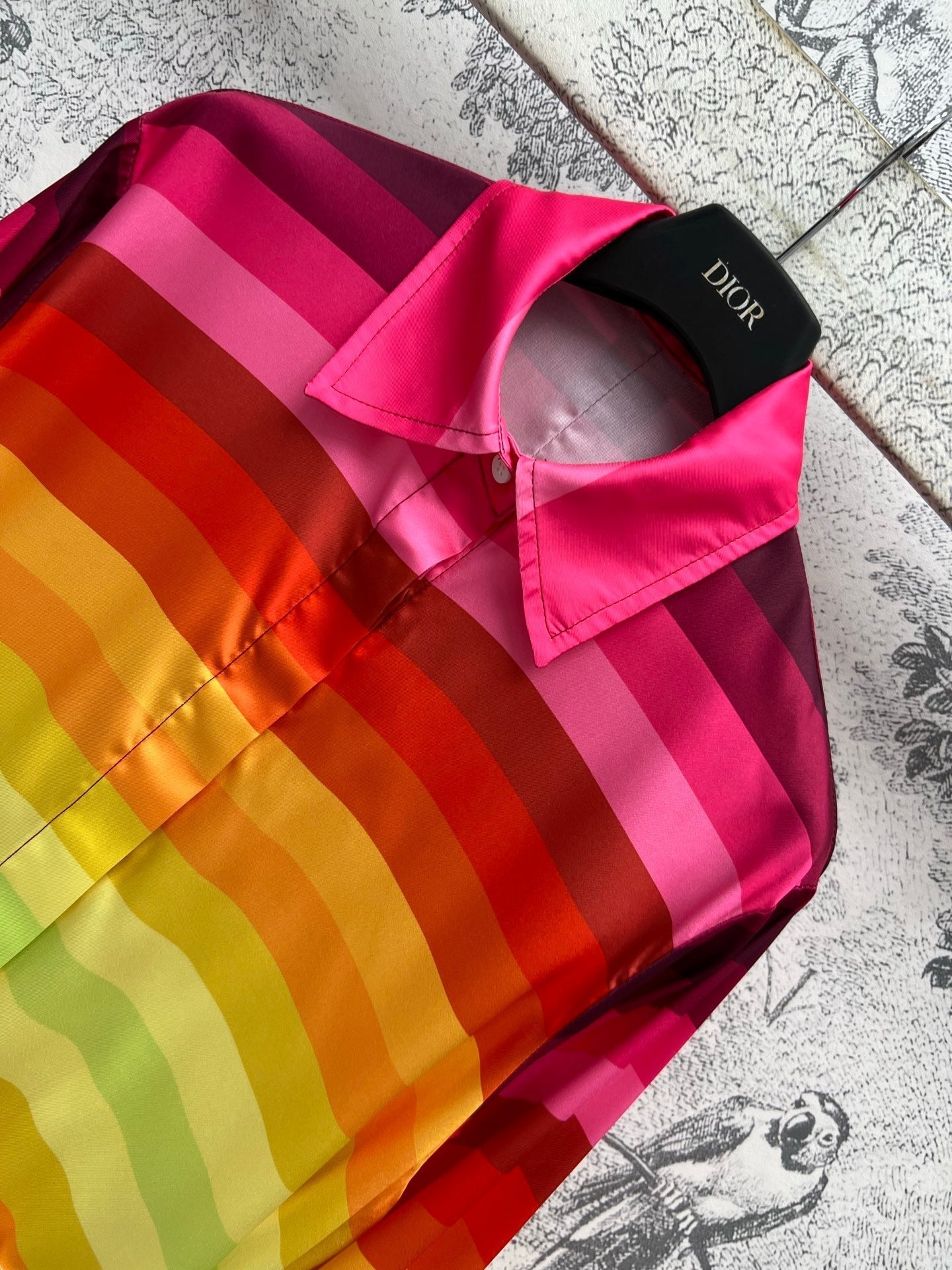 CD 25 Rainbow Stripes Shirt Dress Multicolor Polyester