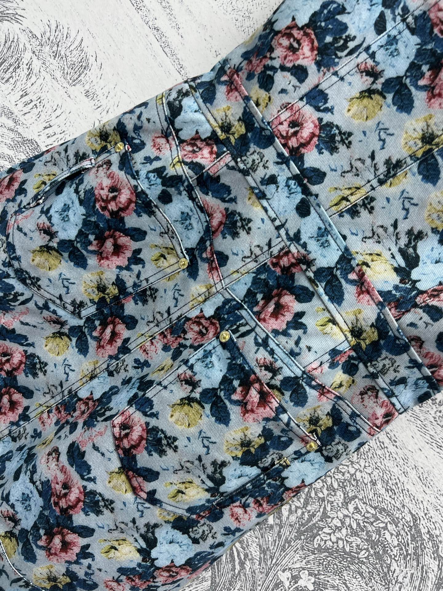 LV 25 Floral Dress Multicolor Polyester
